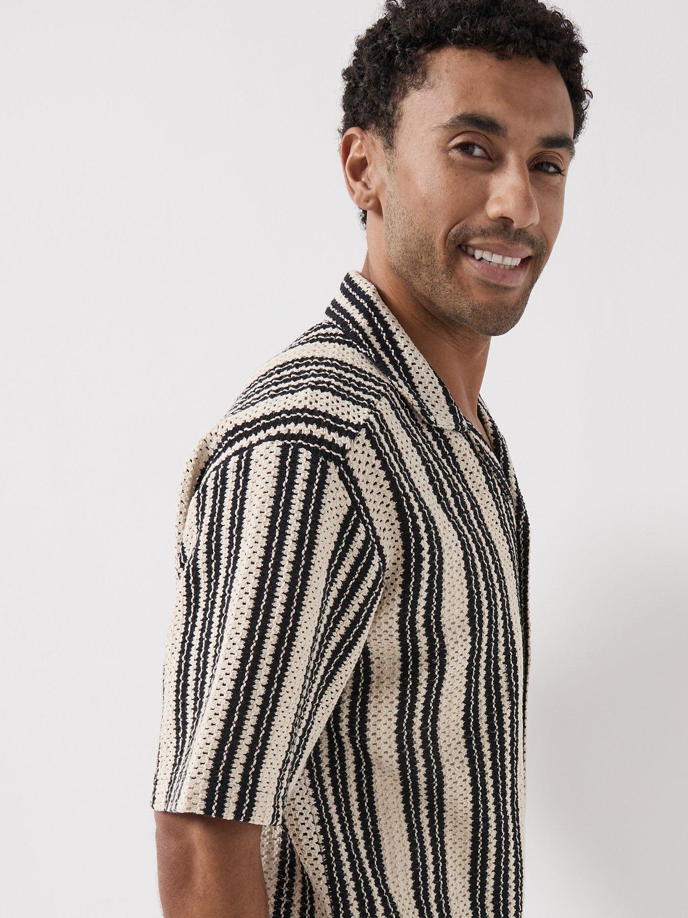 Image 4 of 6 of ONLY & SONS Dani Crochet Short Sleeve Shirt - Cloud Dancer