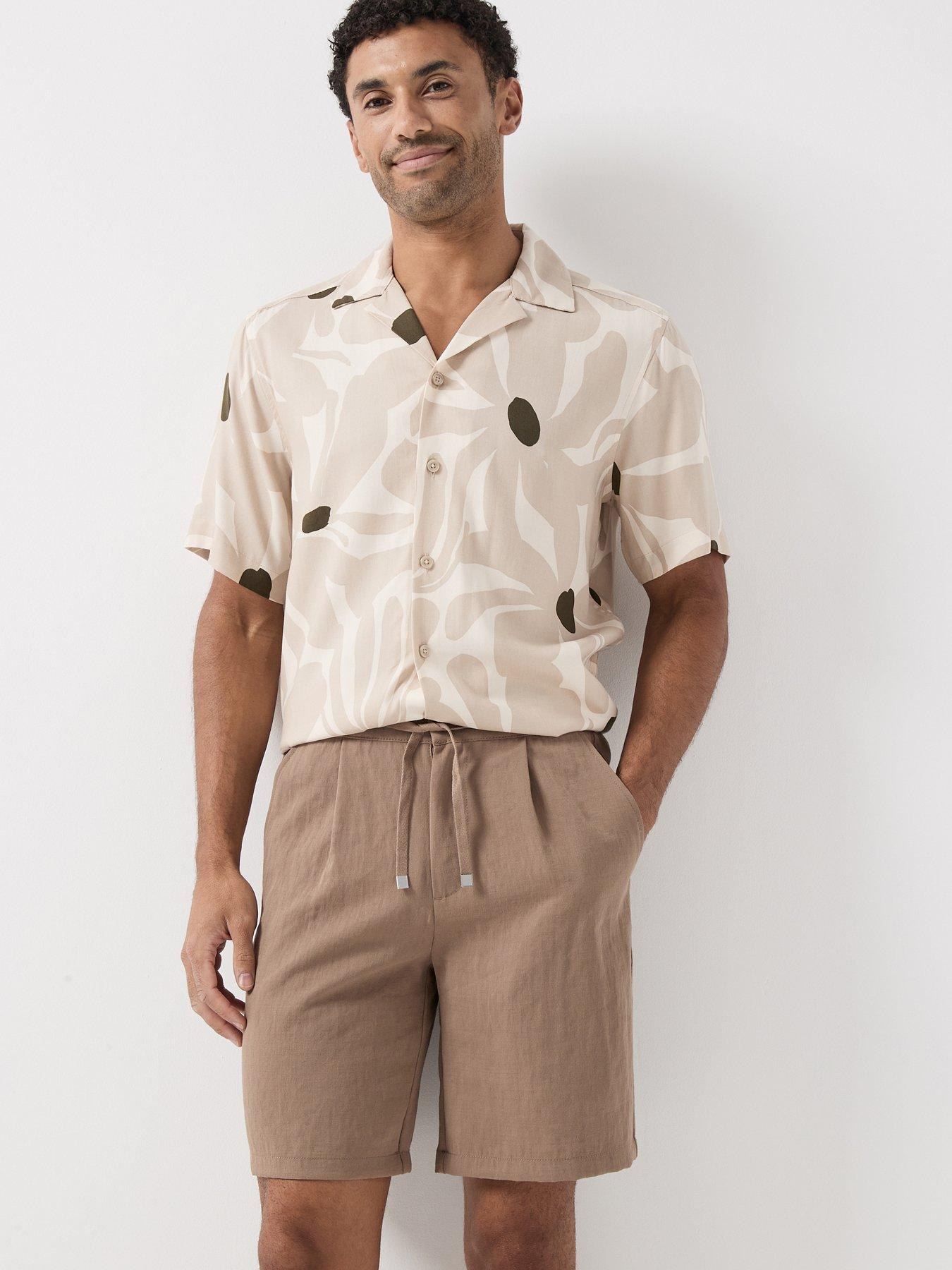 ONLY & SONS Dash Life Aop Short Sleeve Resort Shirt - Silver Lining