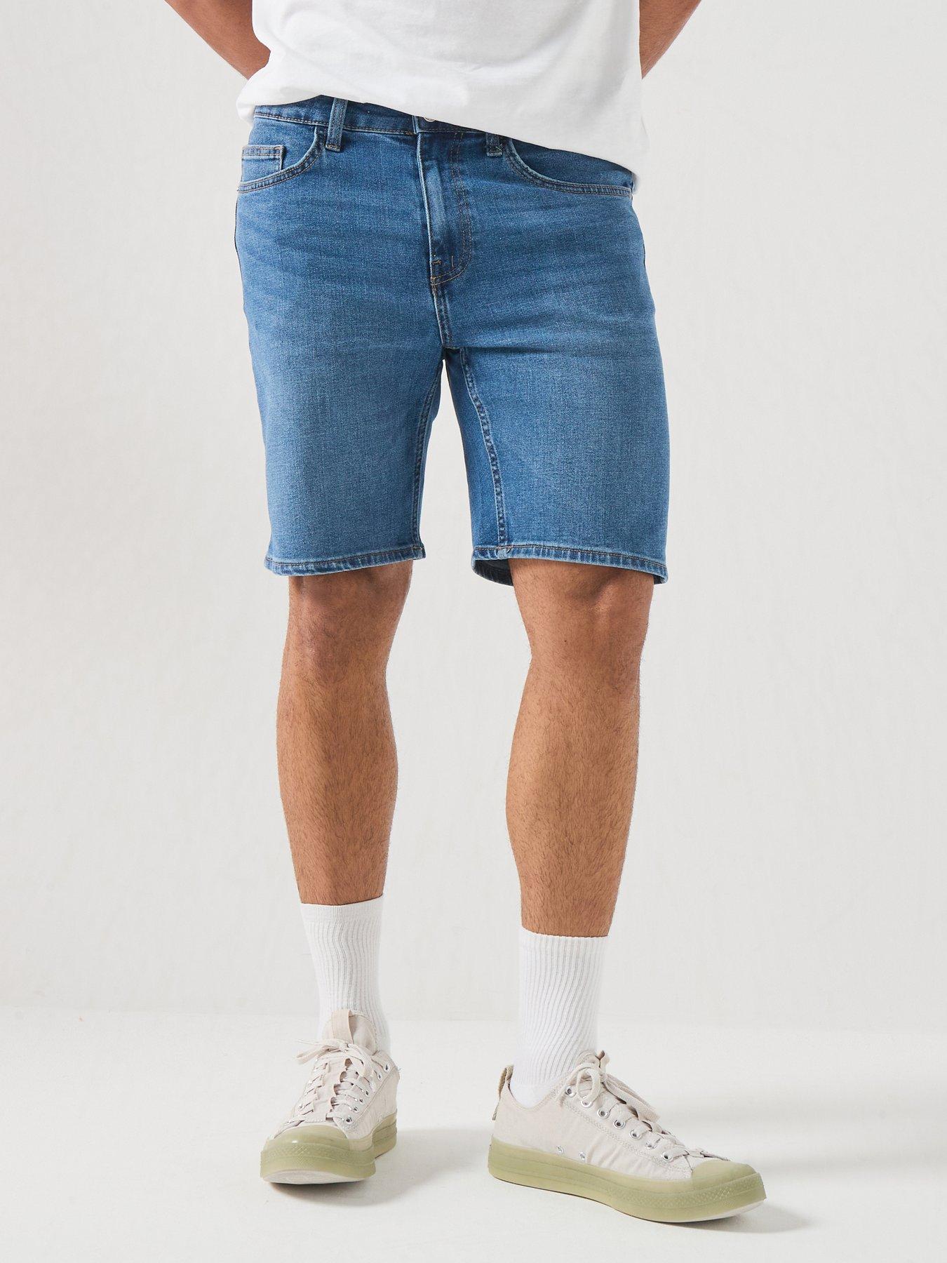 Image 1 of 6 of ONLY & SONS Weft Box Pim Denim Shorts - Blue