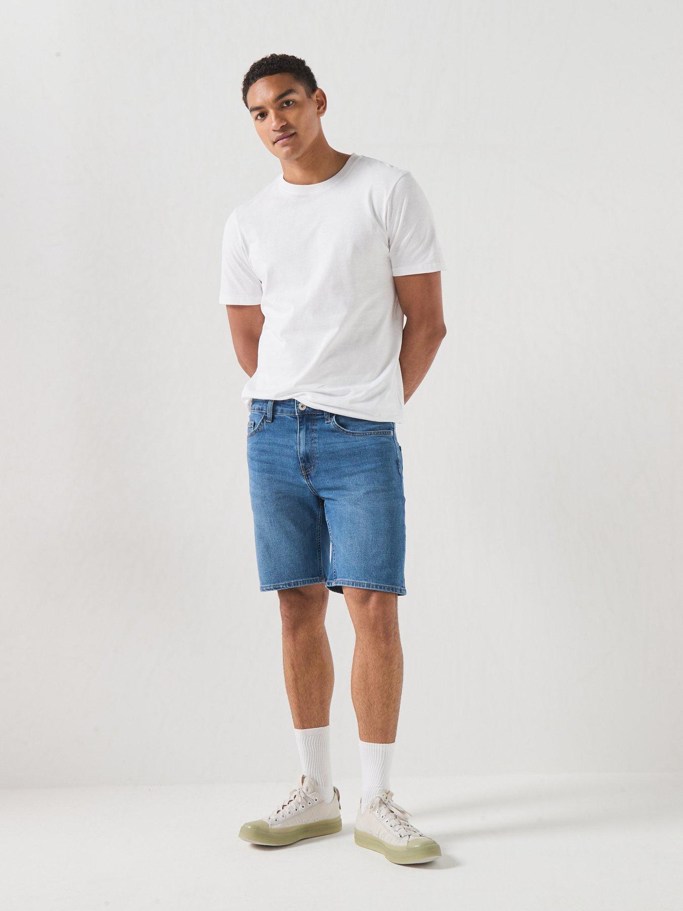Image 3 of 6 of ONLY & SONS Weft Box Pim Denim Shorts - Blue