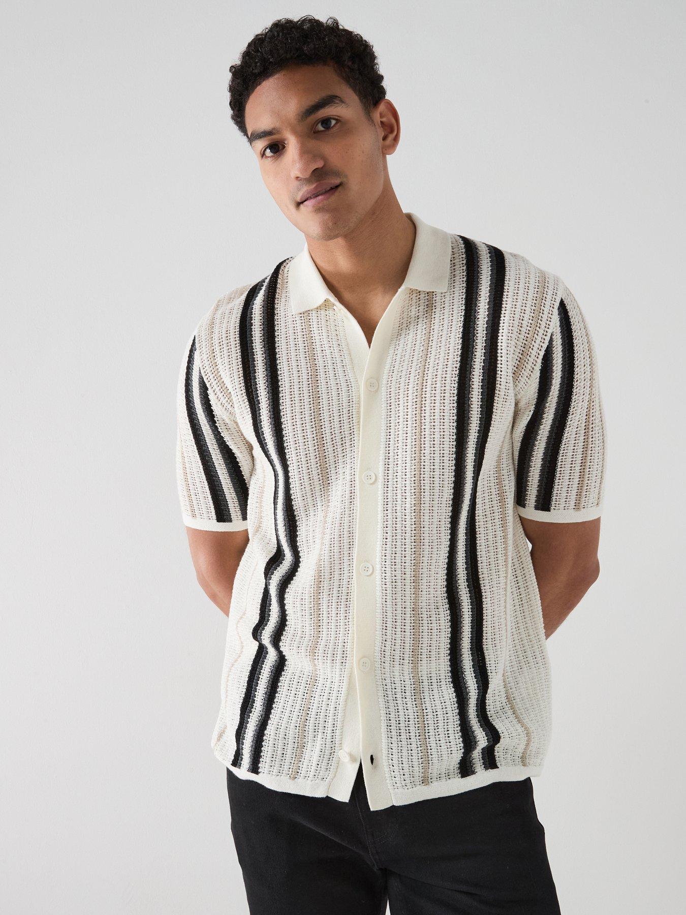 ONLY & SONS Leon Reg Short Sleeve Shirt Knit - Cream