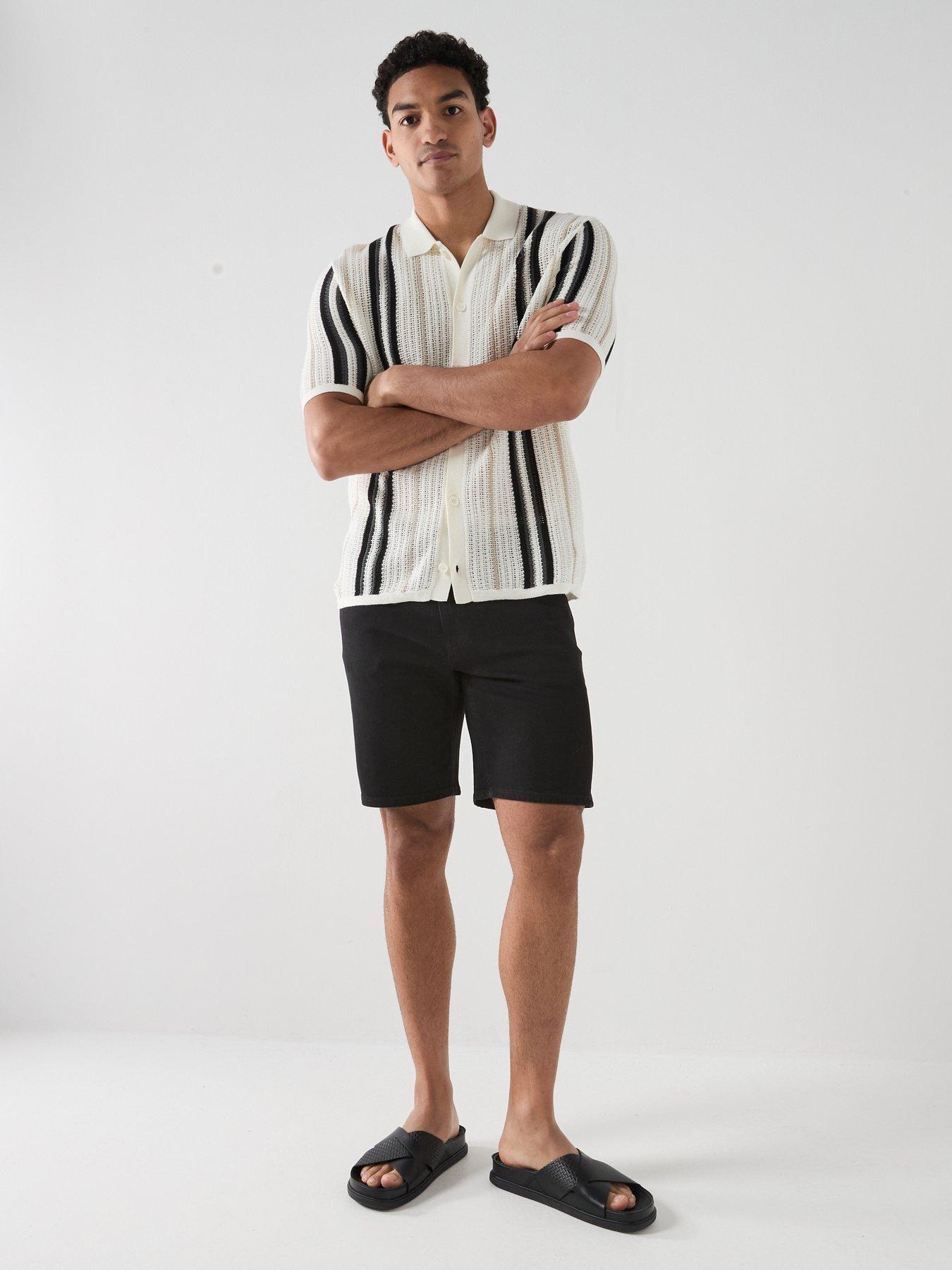 Image 3 of 5 of ONLY & SONS Leon Reg Short Sleeve Shirt Knit - White/Cloud Dancer