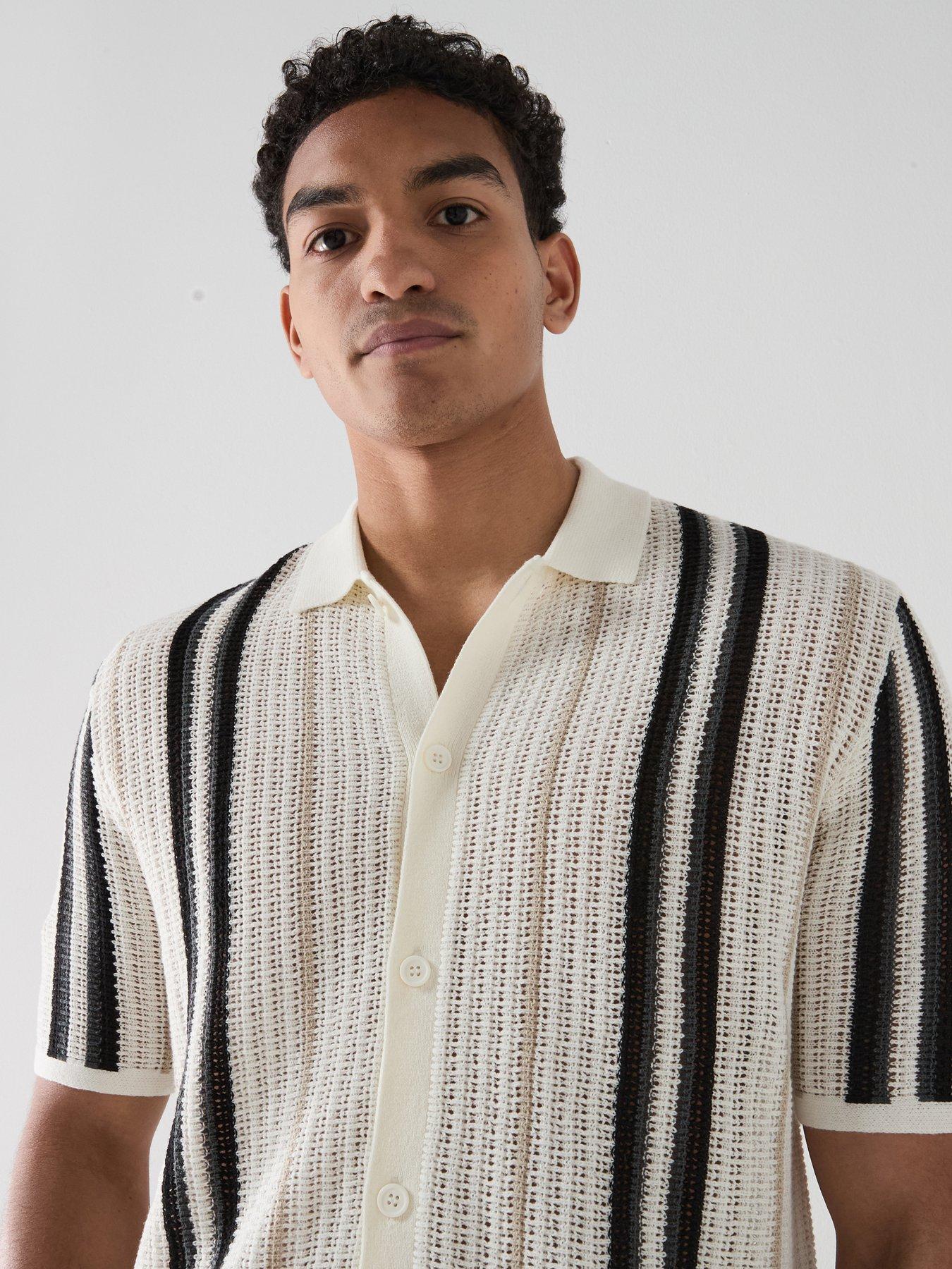 Image 4 of 5 of ONLY & SONS Leon Reg Short Sleeve Shirt Knit - White/Cloud Dancer
