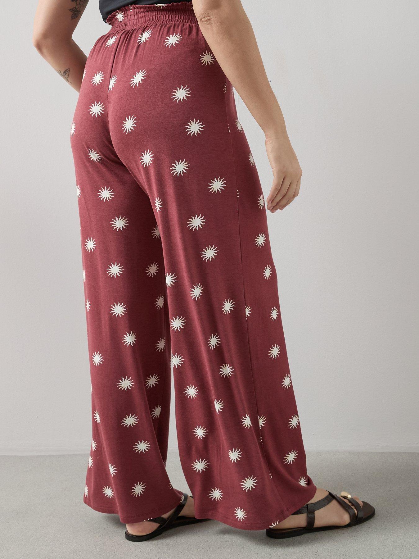 Image 2 of 6 of The Very Collection Curve Stretch Printed Co-ord&nbsp;Wide Leg Trousers - Multi