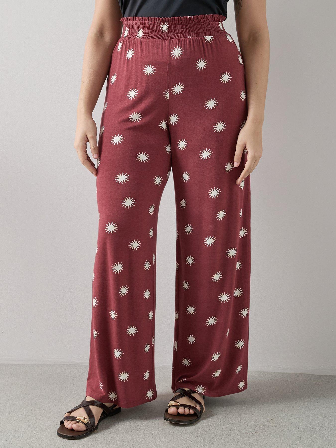 Image 3 of 6 of The Very Collection Curve Stretch Printed Co-ord&nbsp;Wide Leg Trousers - Multi