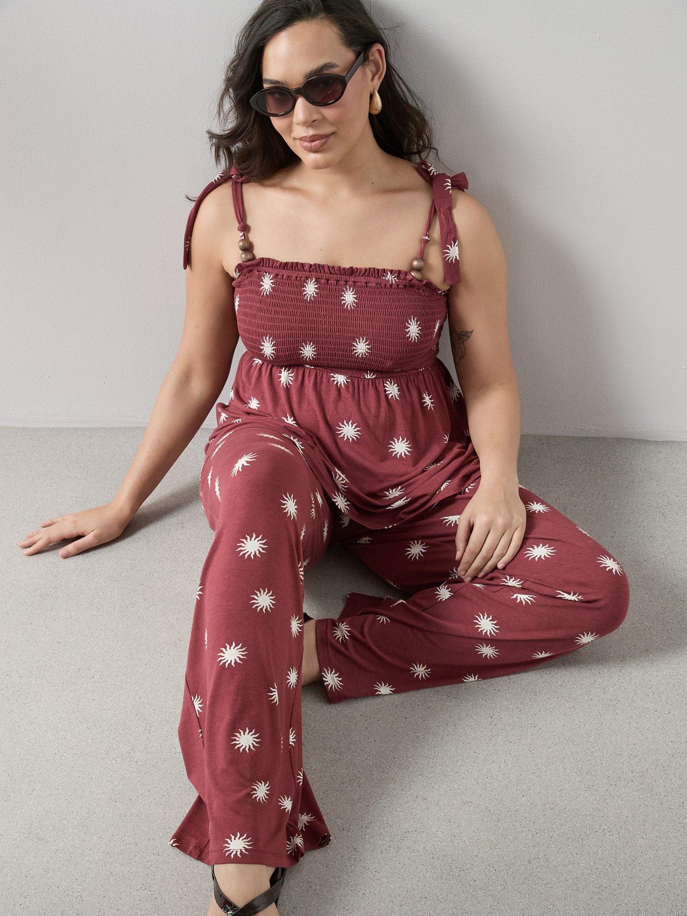 Image 4 of 6 of The Very Collection Curve Stretch Printed Co-ord&nbsp;Wide Leg Trousers - Multi