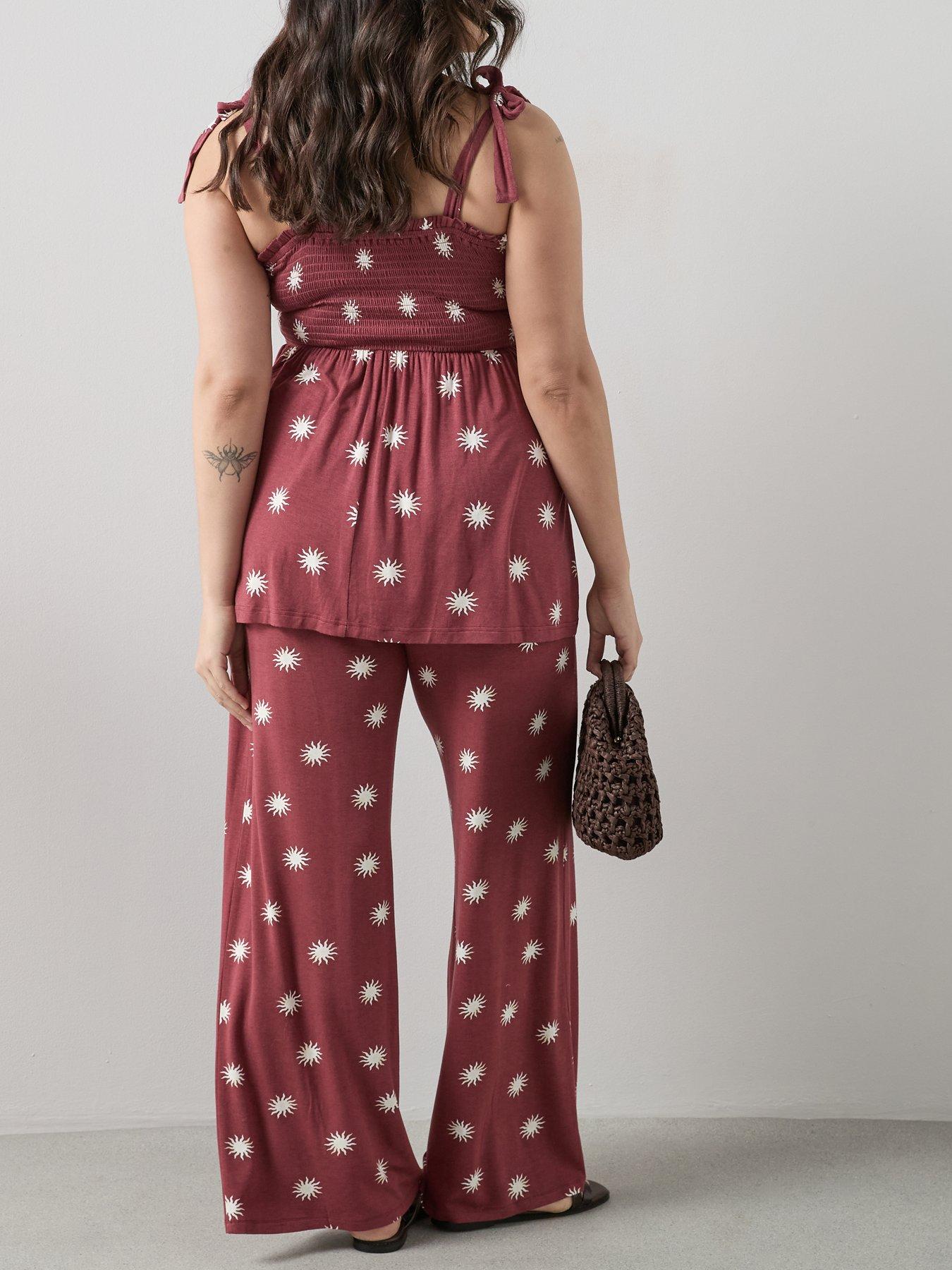 Image 6 of 6 of The Very Collection Curve Stretch Printed Co-ord&nbsp;Wide Leg Trousers - Multi