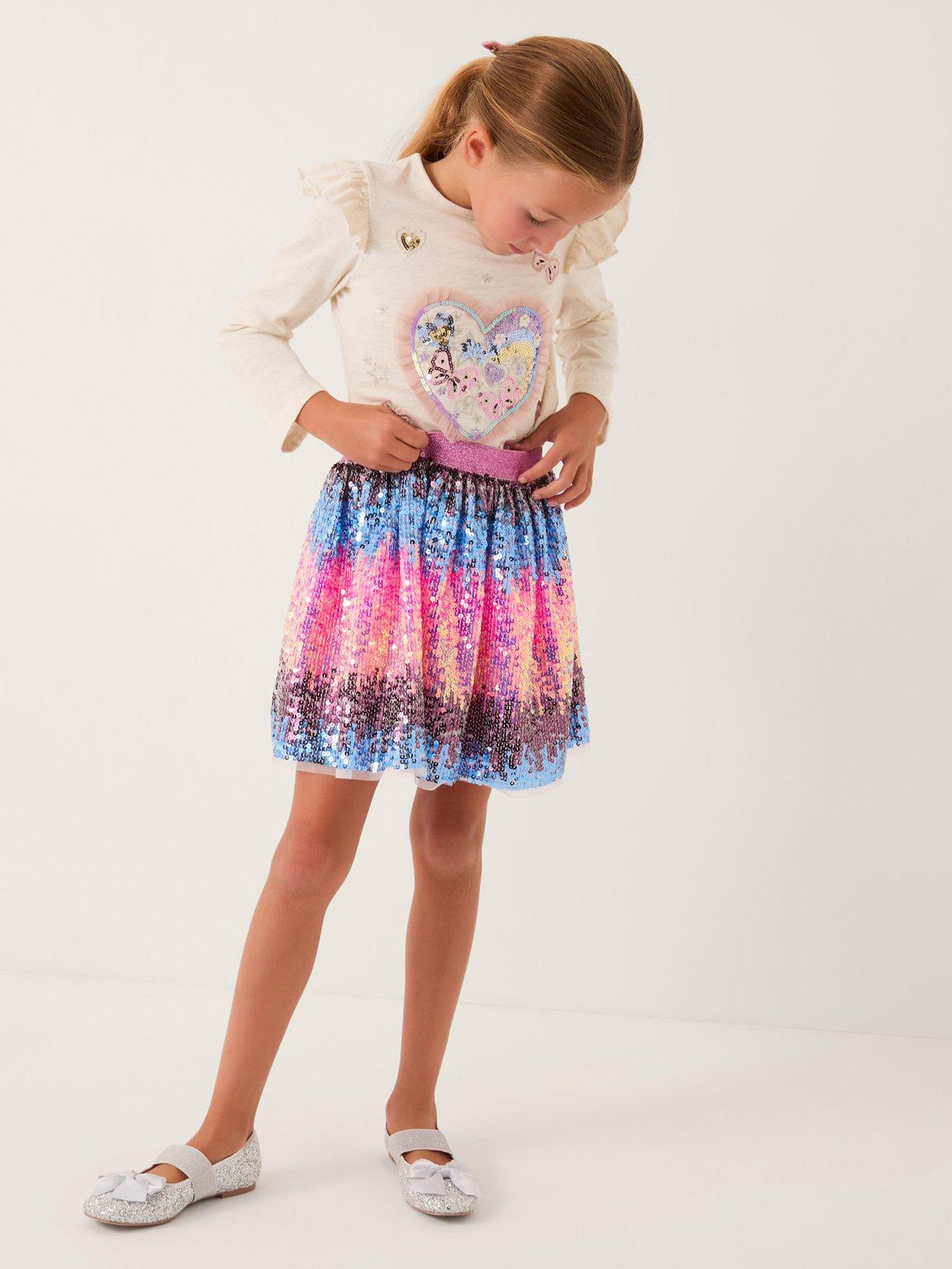 Monsoon Girls Ombre Sequin Skirt - Multi