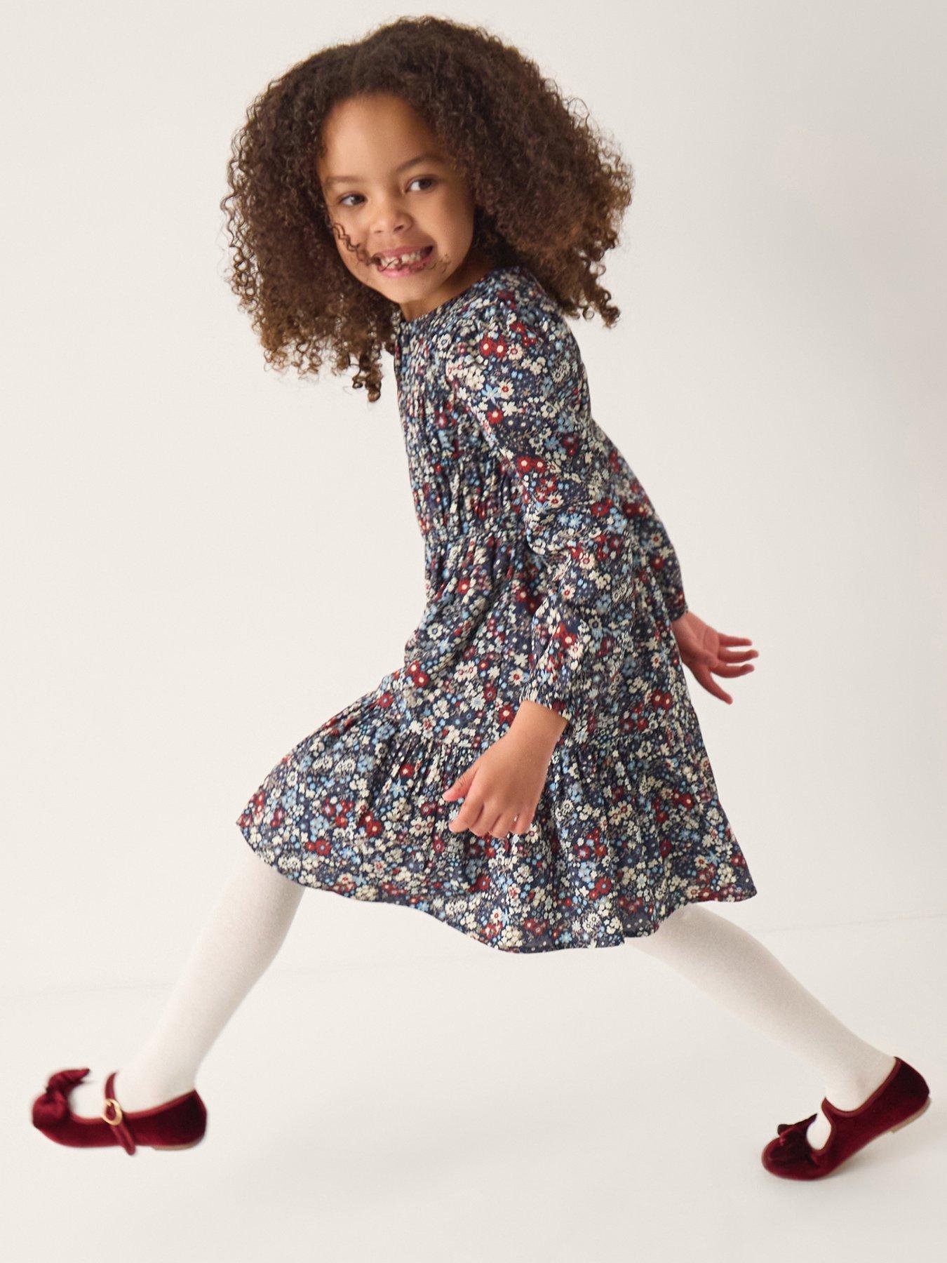 Monsoon Girls Ditsy Print Dress - Navy