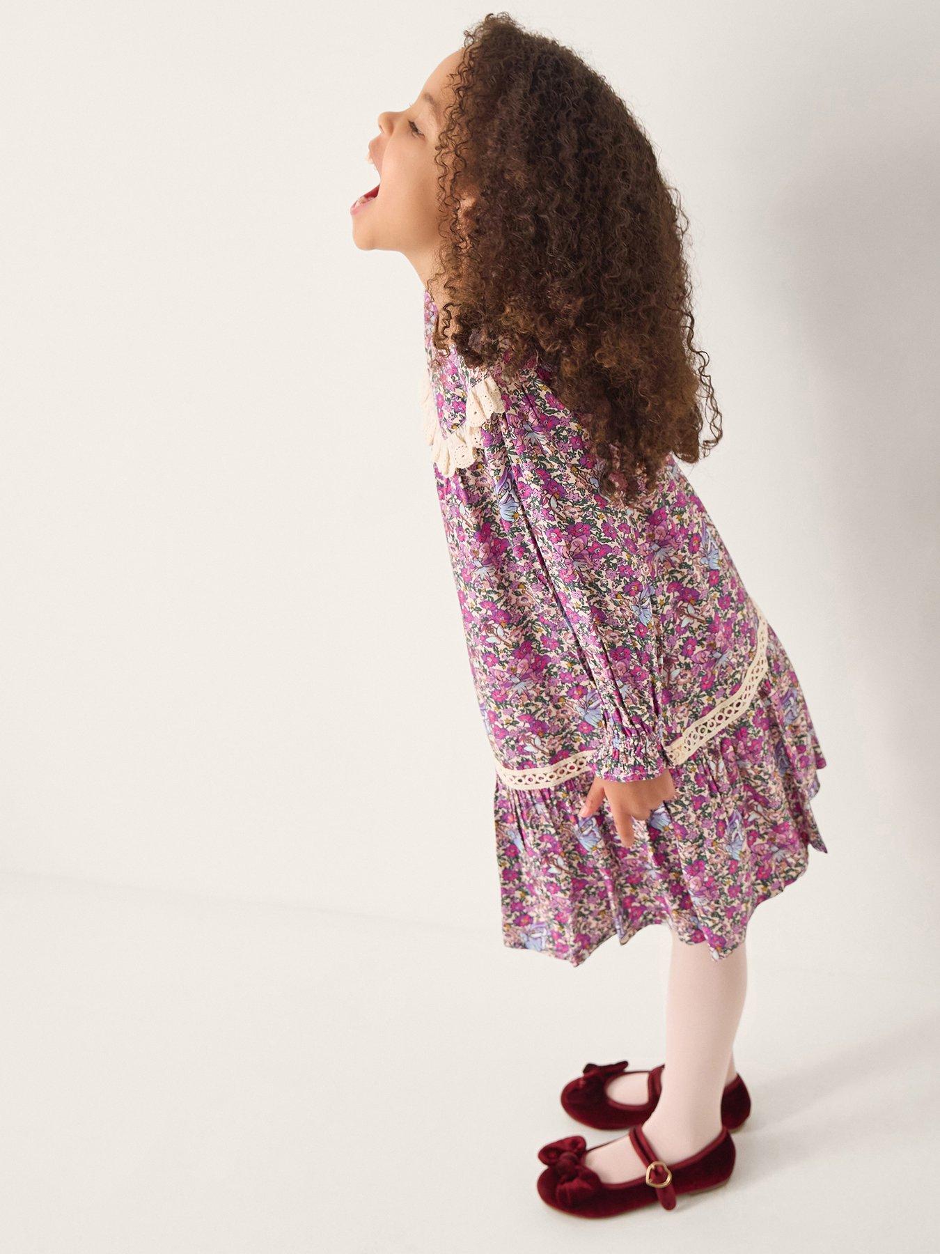 Monsoon Girls Fairy Acrobat Floral Dress - Purple