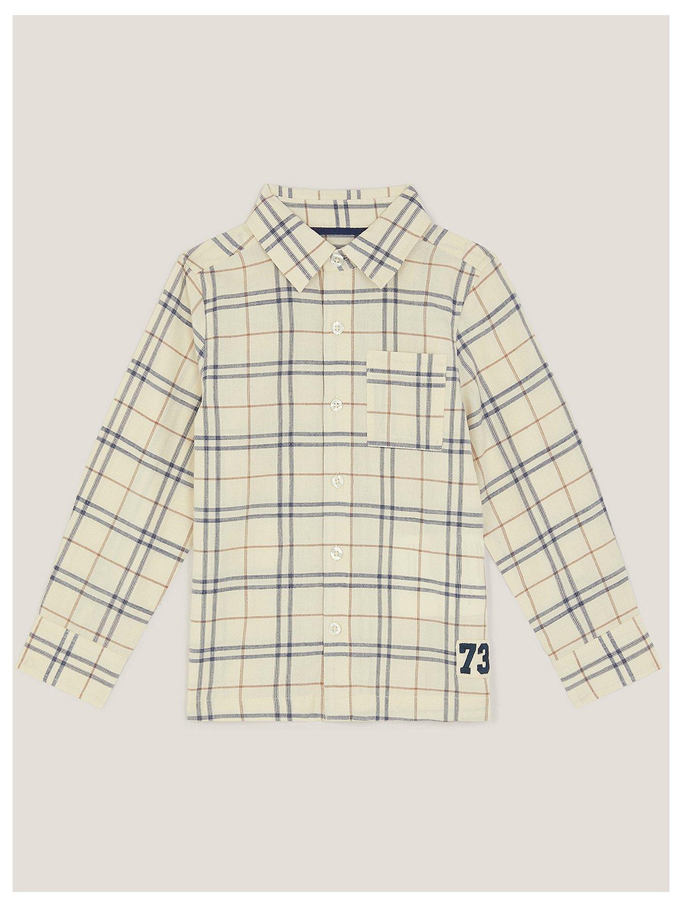 Monsoon Boys Check Twill Shirt - Beige
