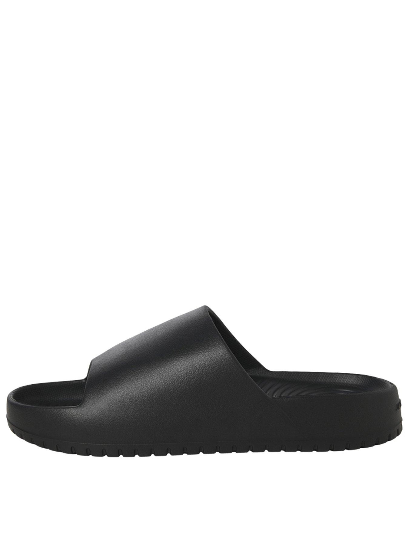 Jack & Jones Ripple Moulded Slider, Black, Size 42, Men