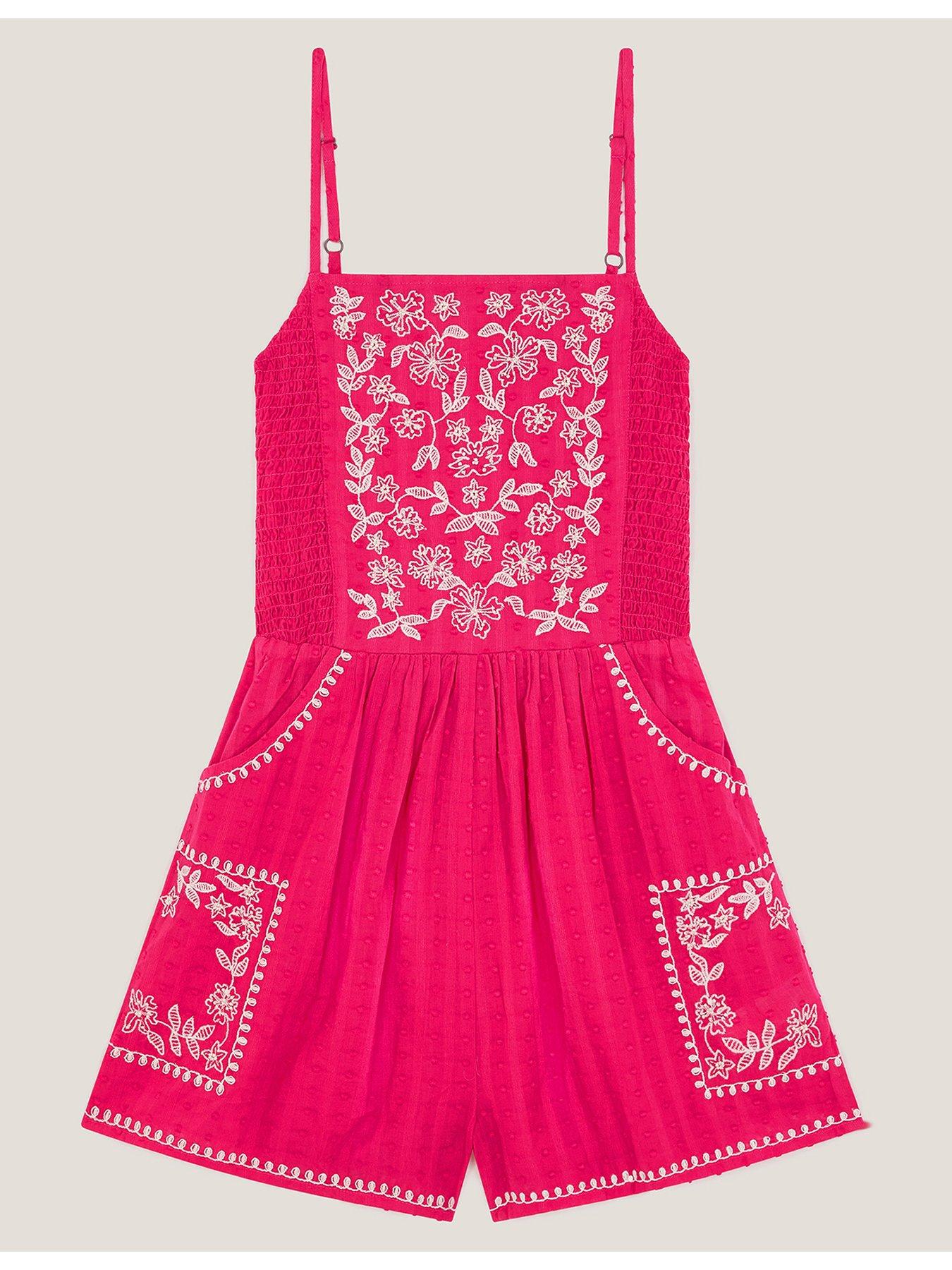 Monsoon Girls Storm Playsuit - Pink