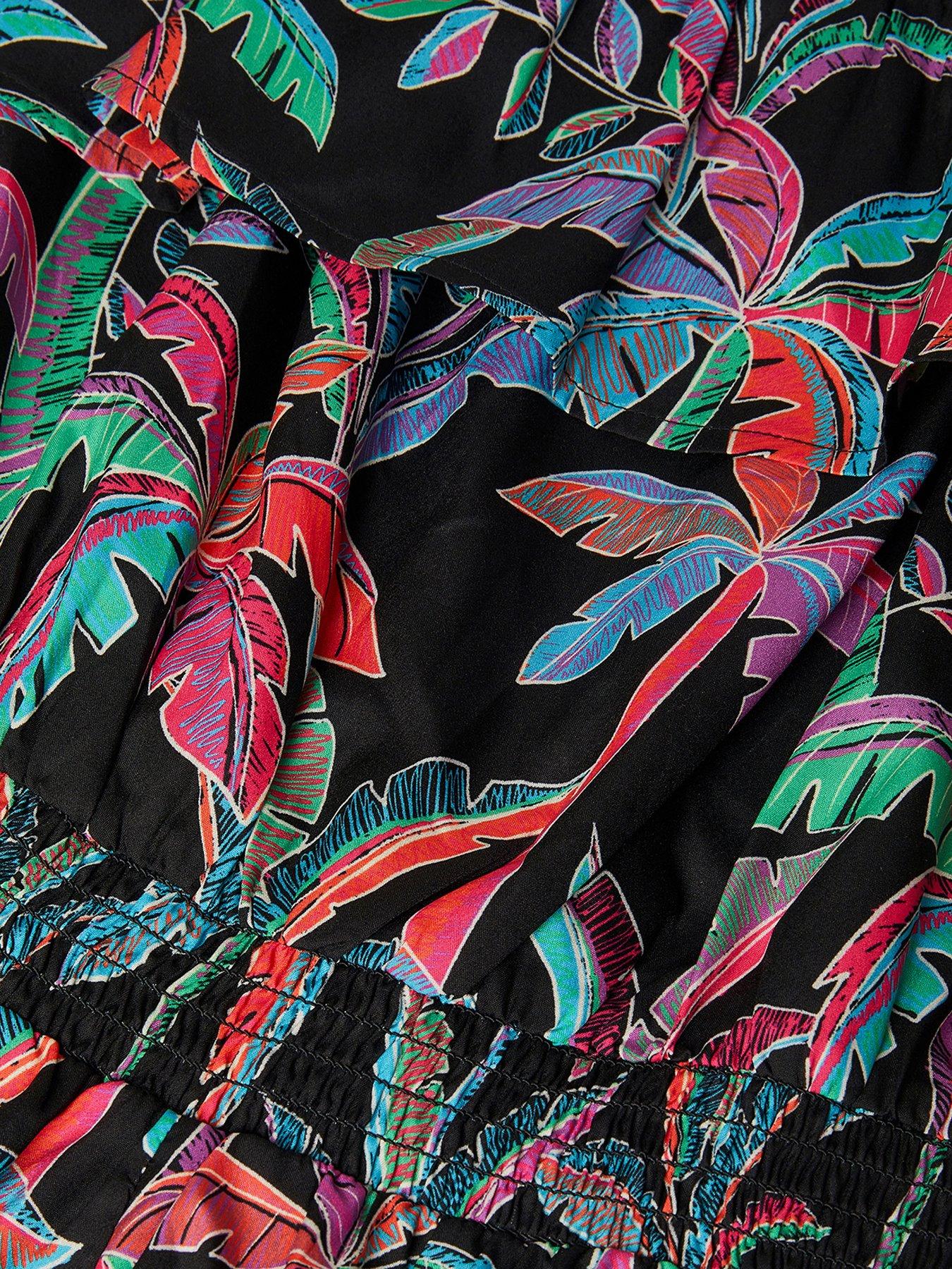 Image 3 of 3 of Monsoon Girls Storm Tropical Playsuit - Black