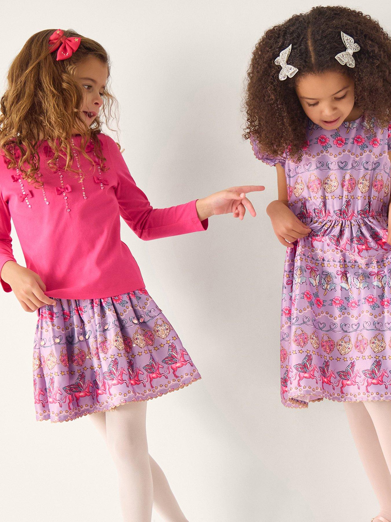 Monsoon Girls Treat Culture Satin Skirt - Purple