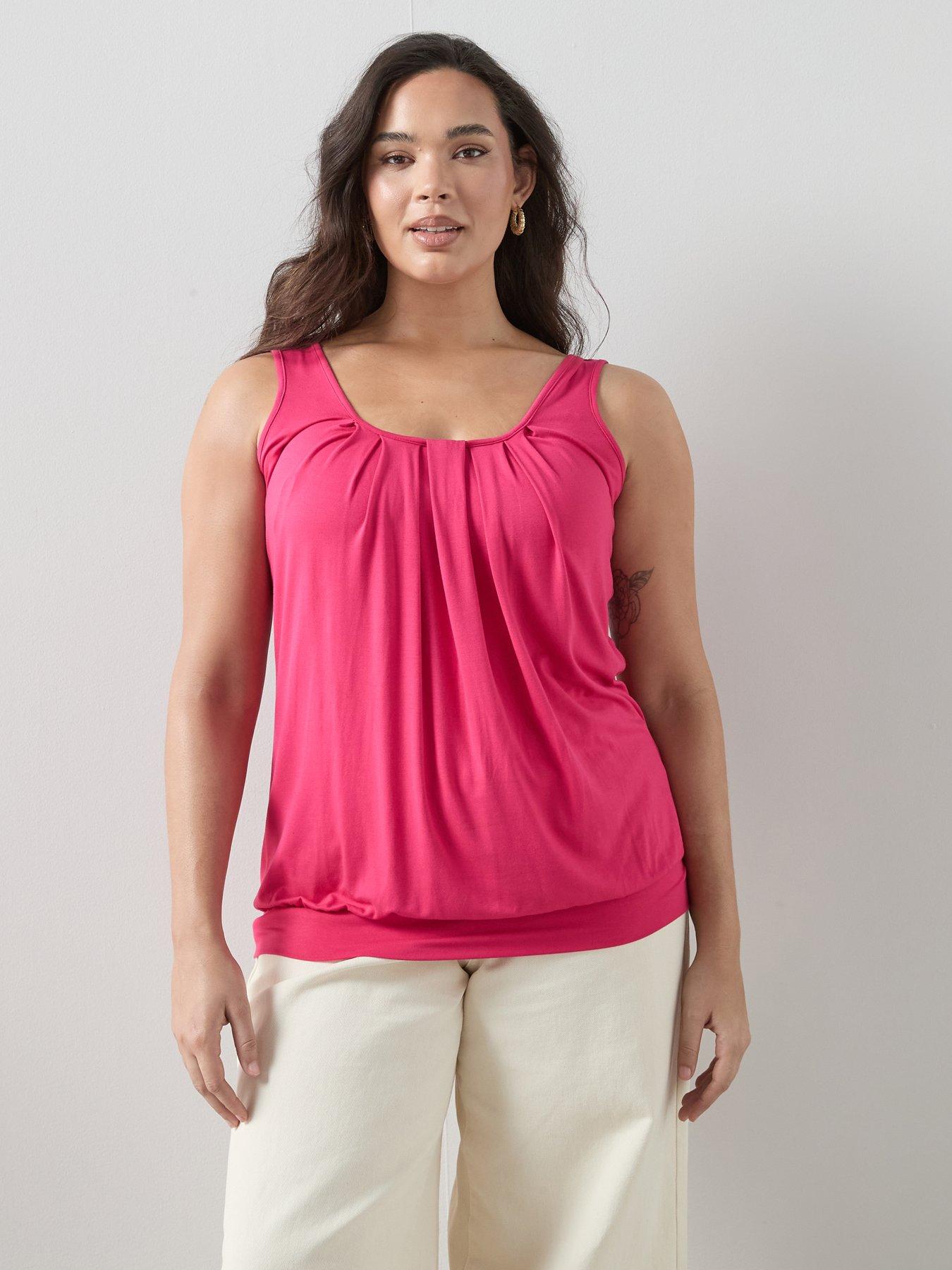The Very Collection Curve Banded Hem Vest - Pink