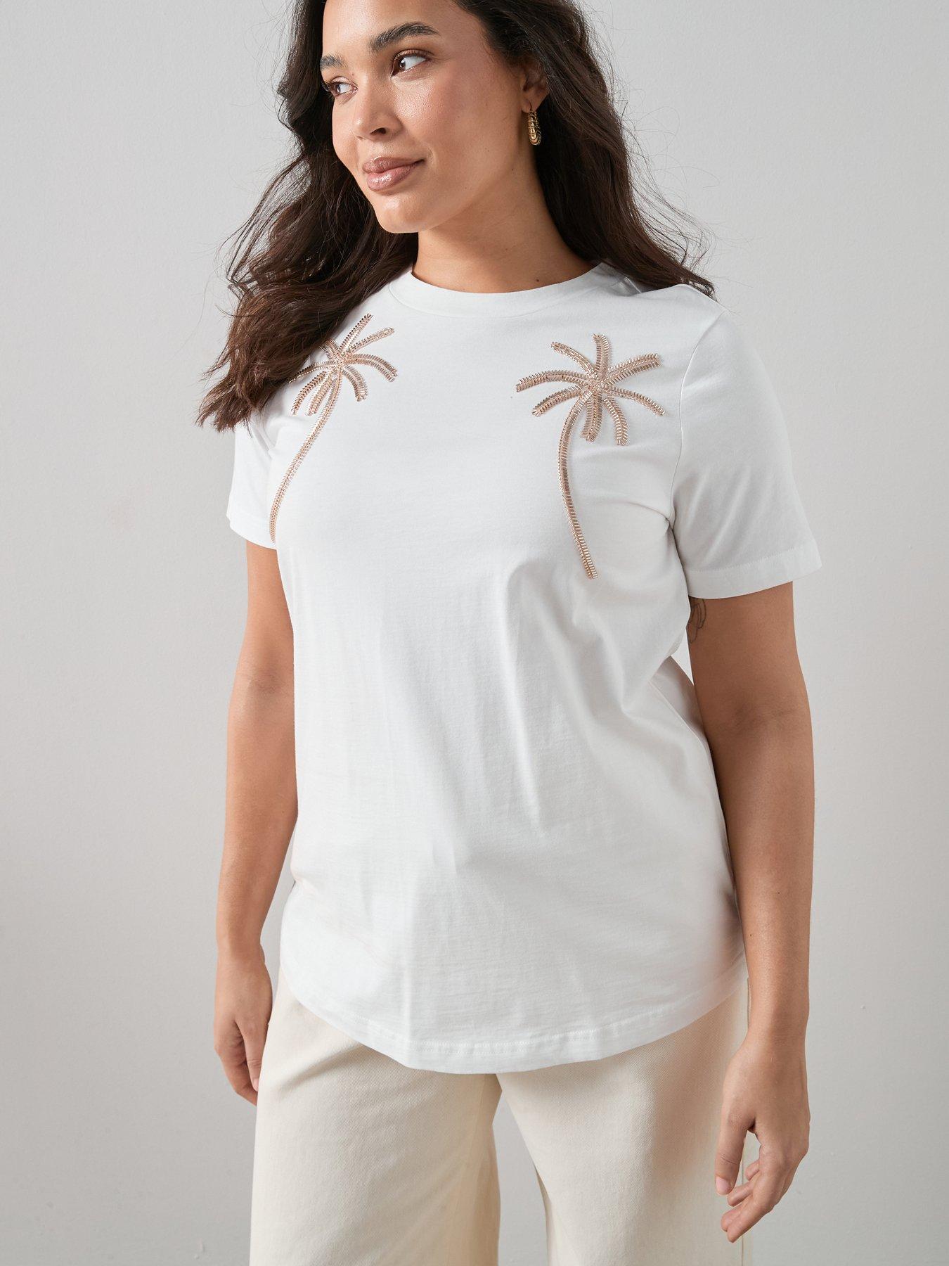 The Very Collection Curve Embellished Palm T-shirt