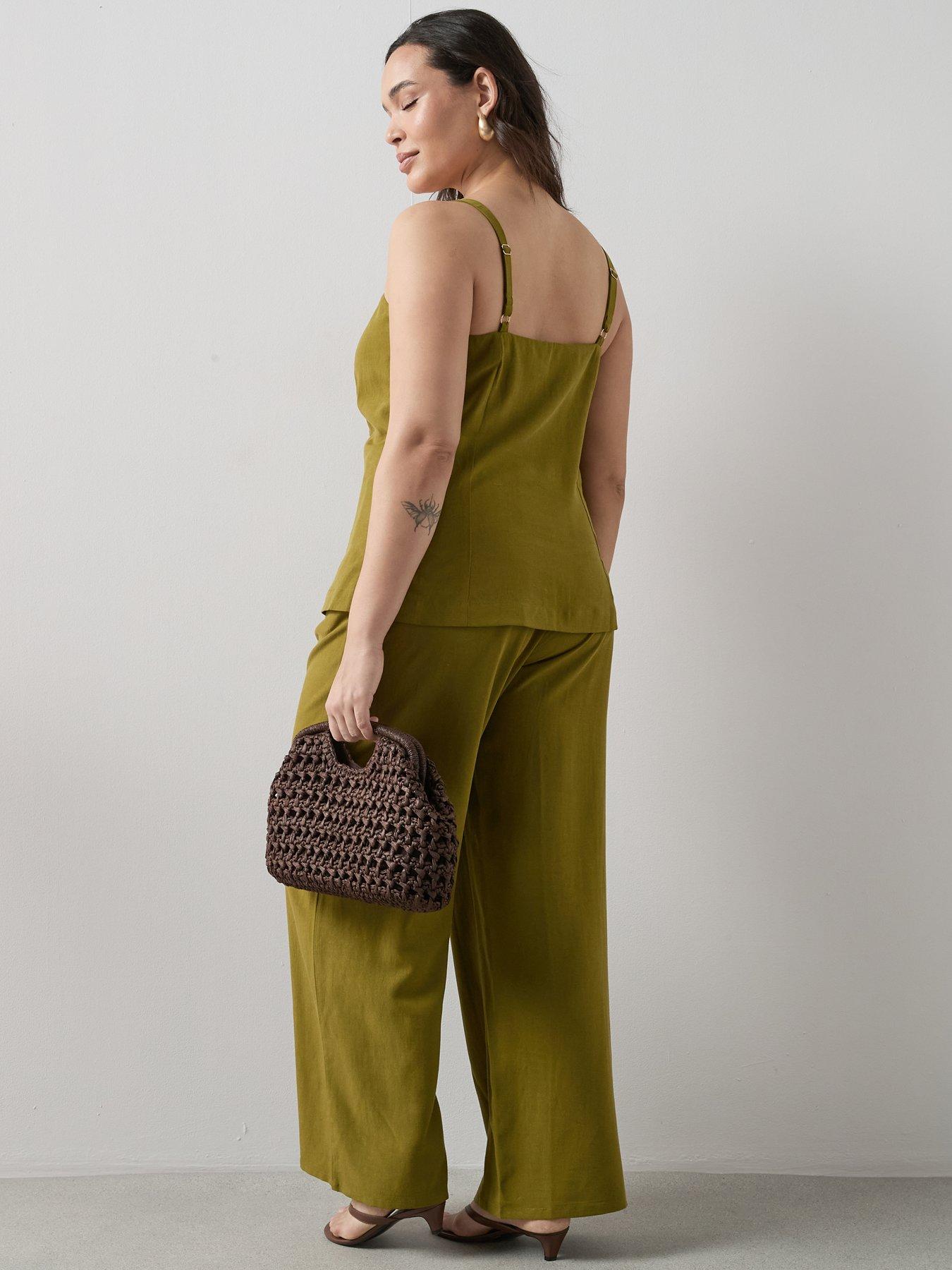 Image 5 of 6 of The Very Collection Curve Button Detail Co-ord&nbsp;Waistcoat - Khaki