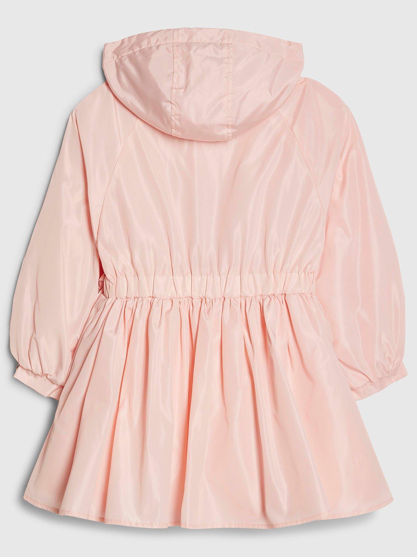 Image 2 of 5 of River Island Older Girls Bow Peplum Raincoat - Pink