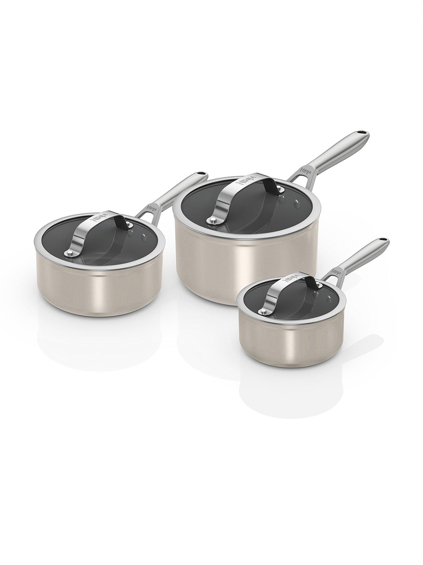 NINJA Ceramic Pro 3-piece Stockpot Set With Lids - Stone Cw33000ukst