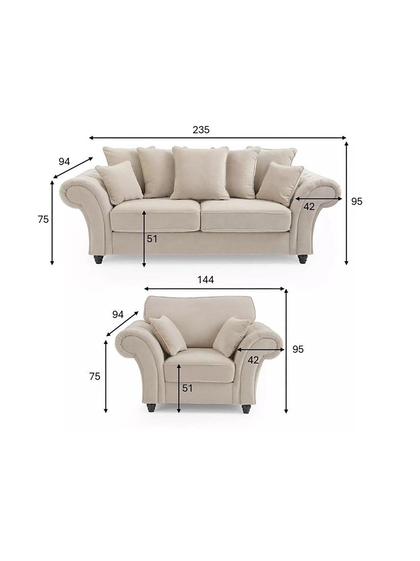 Image 7 of 7 of The Very Collection Windsor 3 Seater + Chair