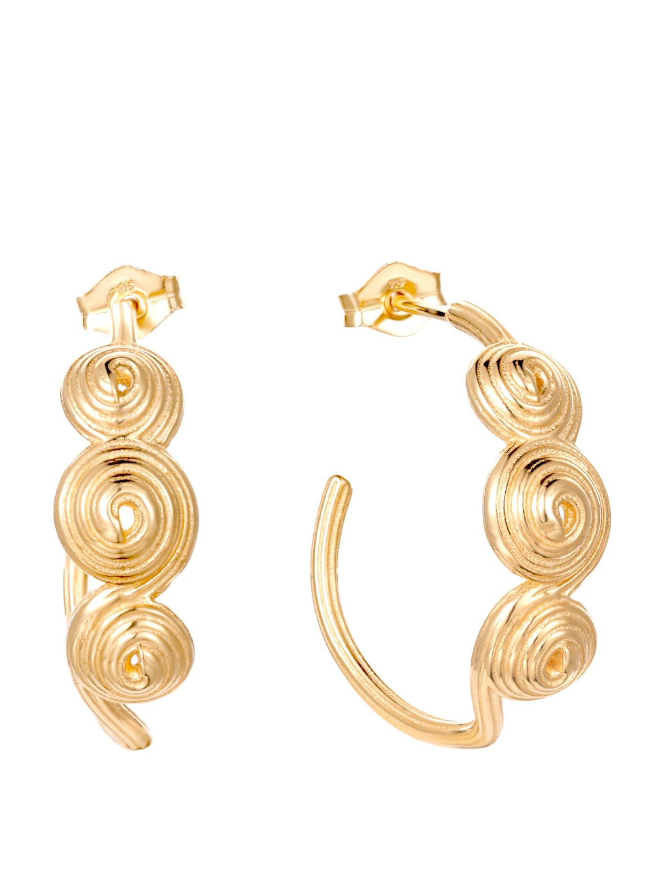 Seol + Gold 18ct Gold Plate Over Sterling Silver Spiral Shell Studs