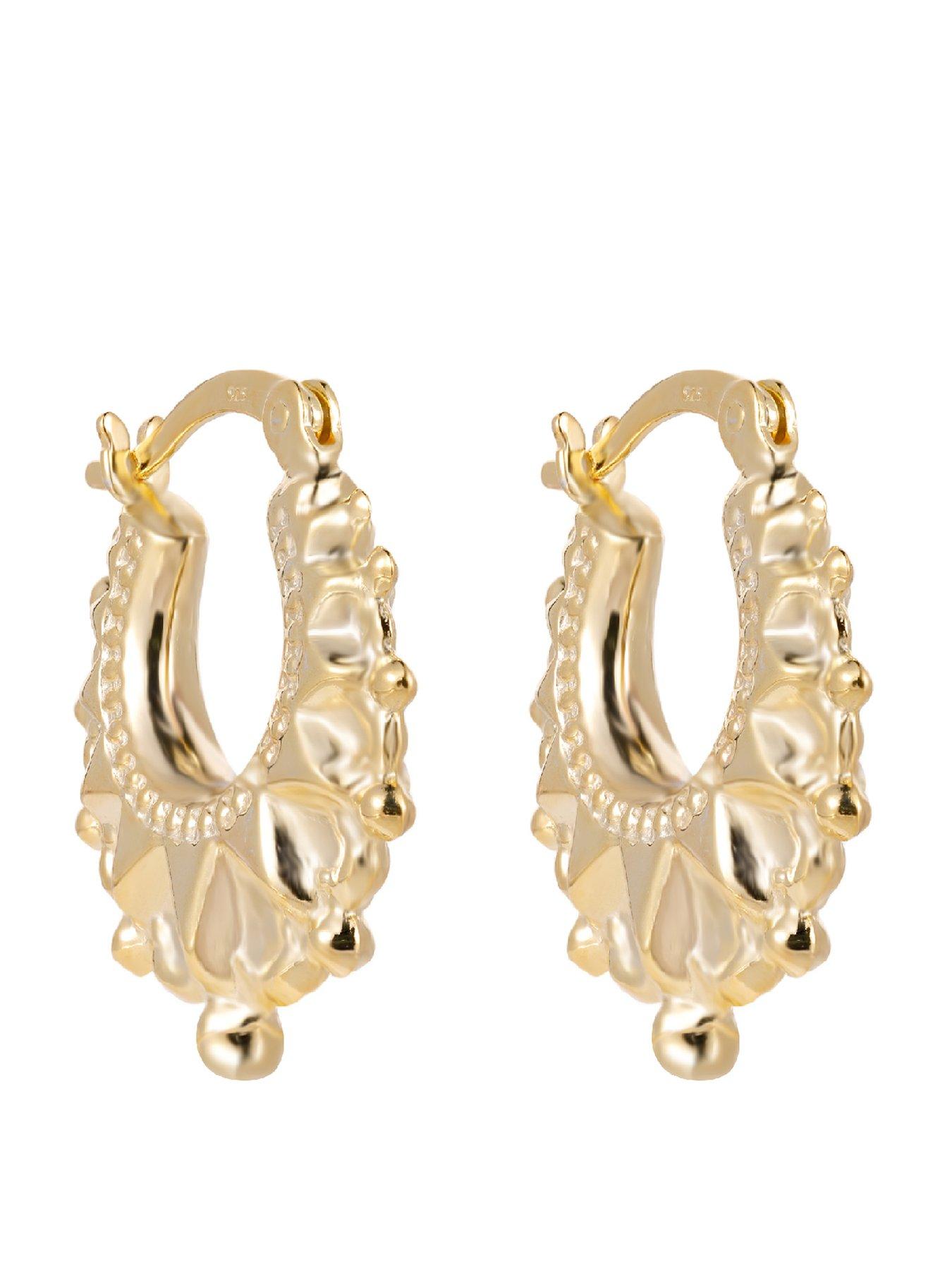 Image 1 of 6 of Seol + Gold 18ct Gold Plate Over Sterling Silver Traditional Hoops
