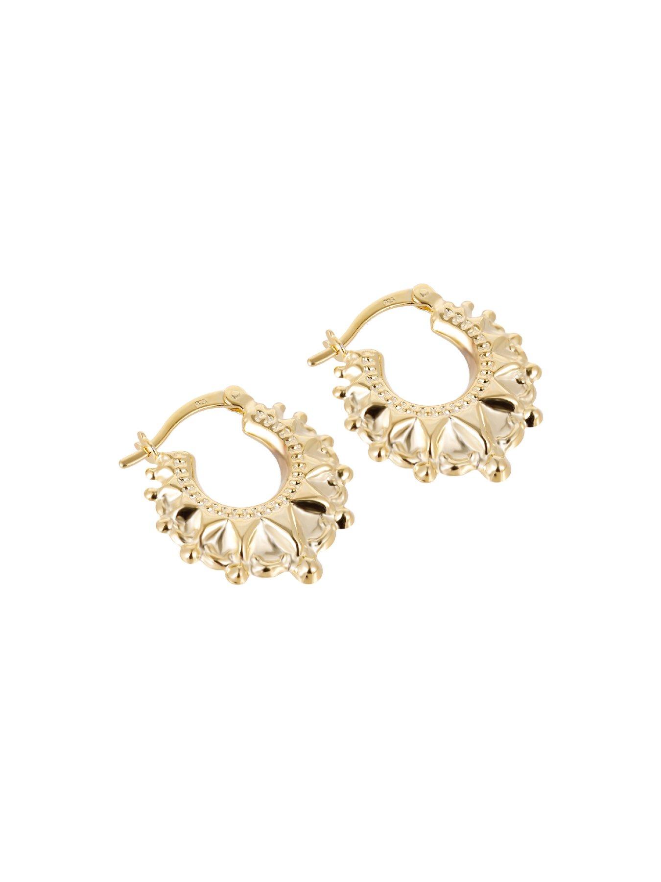 Image 4 of 6 of Seol + Gold 18ct Gold Plate Over Sterling Silver Traditional Hoops