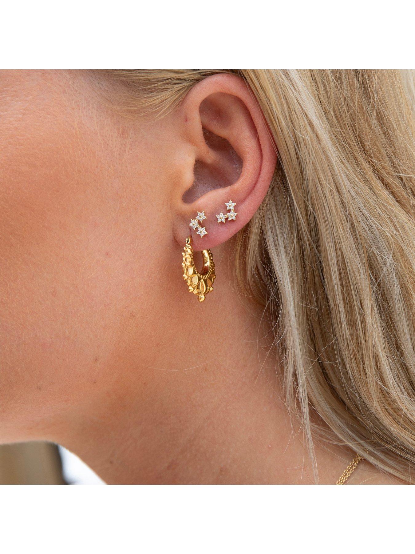 Image 5 of 6 of Seol + Gold 18ct Gold Plate Over Sterling Silver Traditional Hoops
