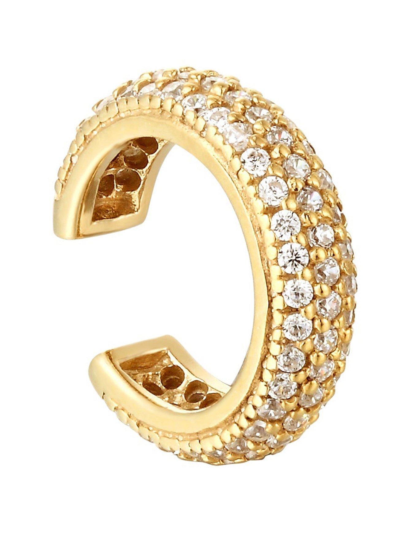Seol + Gold 18ct Gold Plate Over Sterling Silver Pave CZ Cuff
