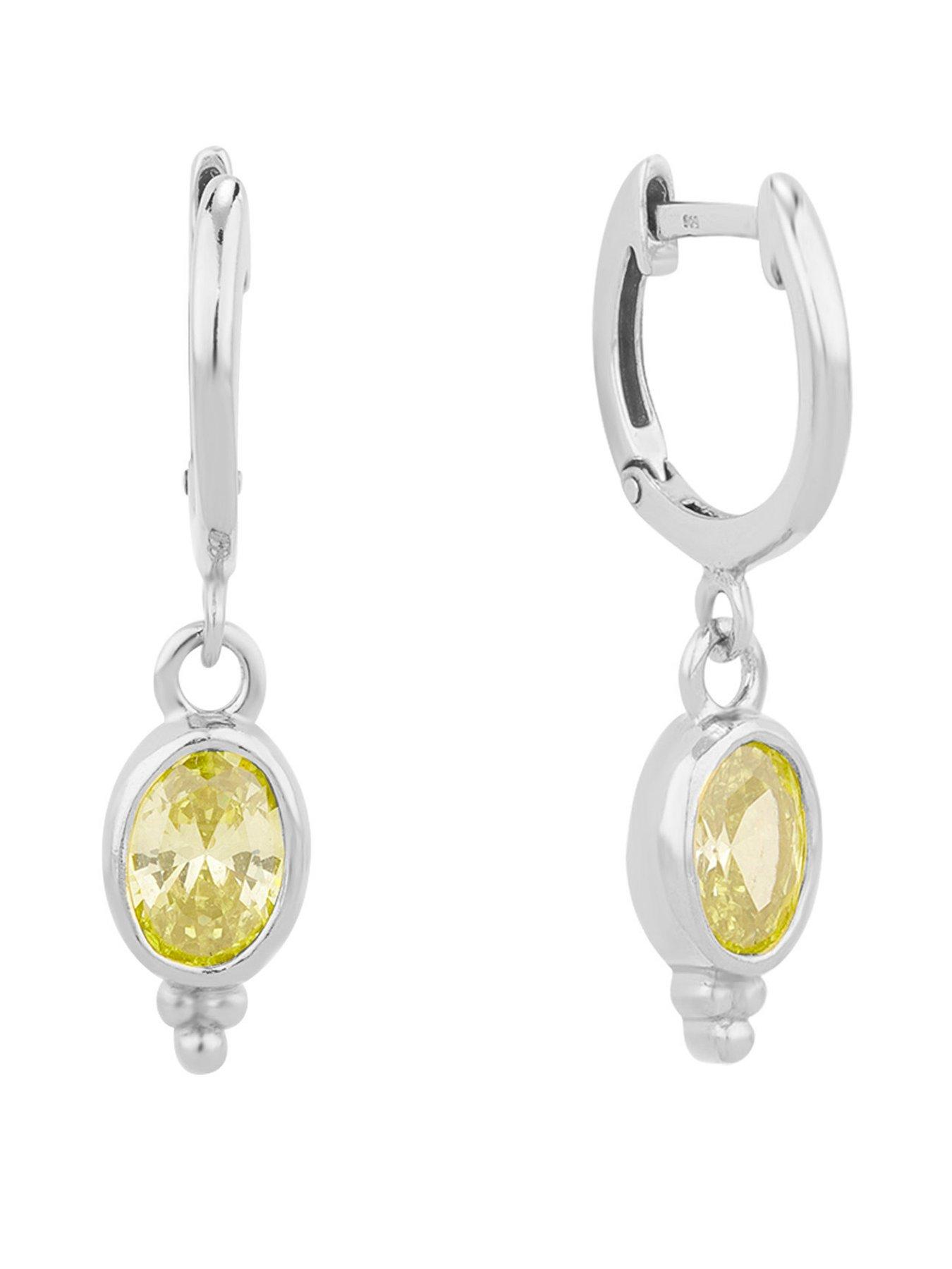 Seol + Gold Sterling Silver Peridot Bobble Charm Hoops