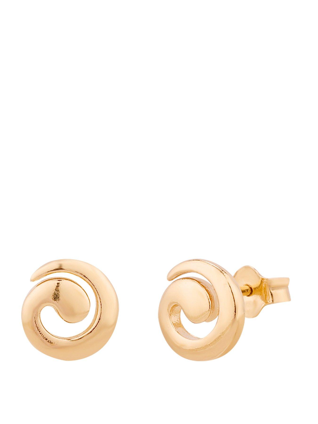 Seol + Gold 18ct Gold Plate Over Sterling Silver Spiral Stud Earrings