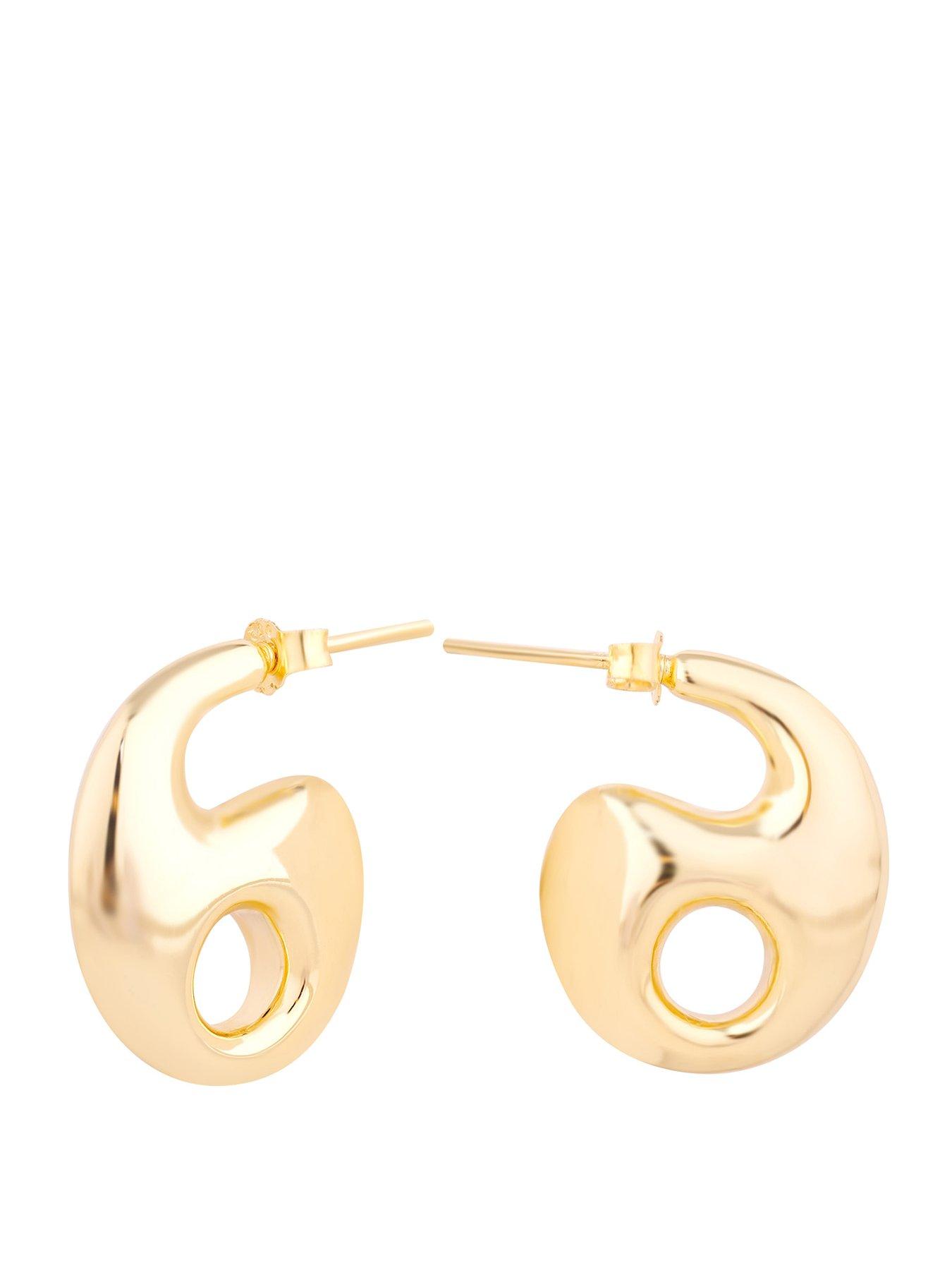 Seol + Gold 18ct Gold Plate Over Sterling Silver Mariner Link Studs