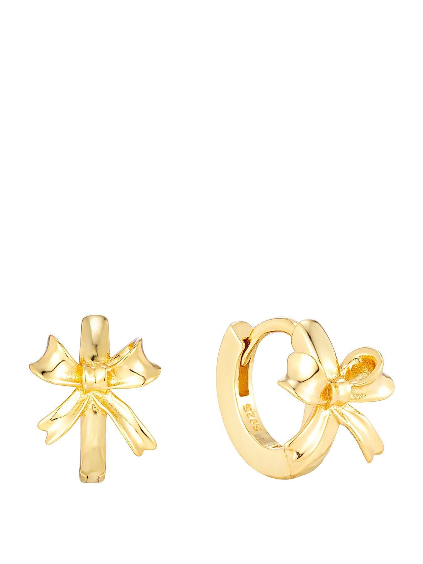 Seol + Gold 18ct Gold Plate Over Sterling Silver Bow Hoop Earrings