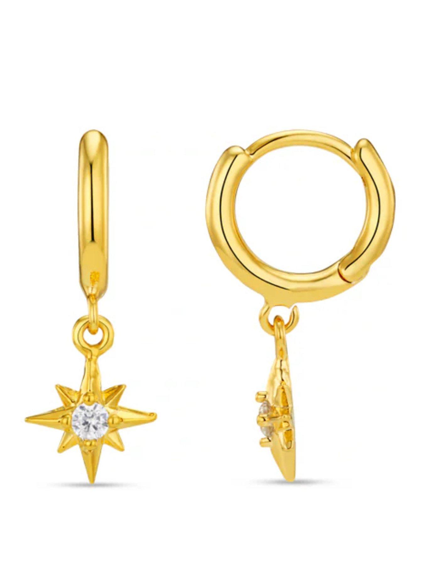Orelia Crystal Starburst Micro Hoop Gift Box - Gold
