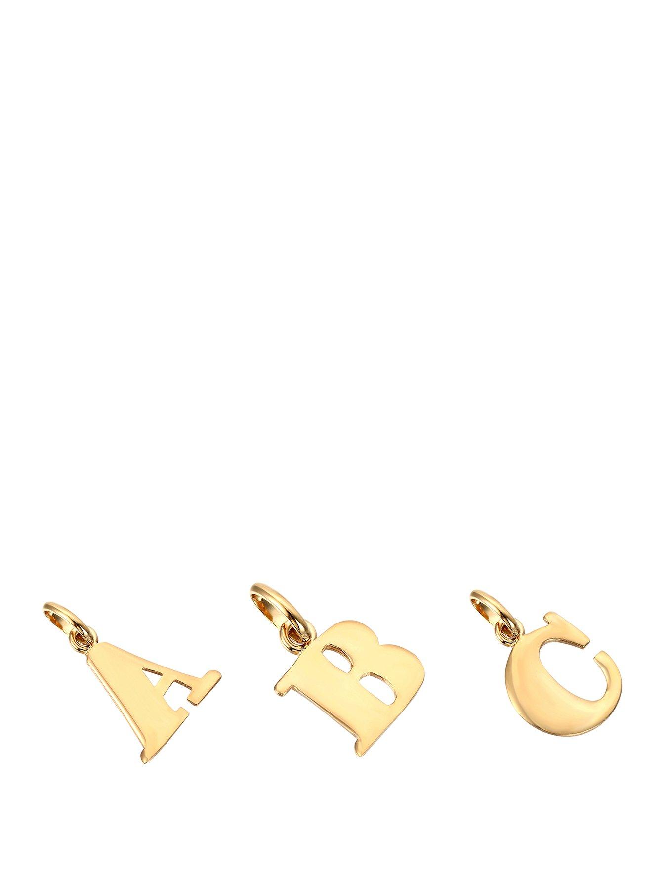 Seol + Gold 18ct Gold Plate Over Sterling Silver Alphabet Letter Charm Pendant