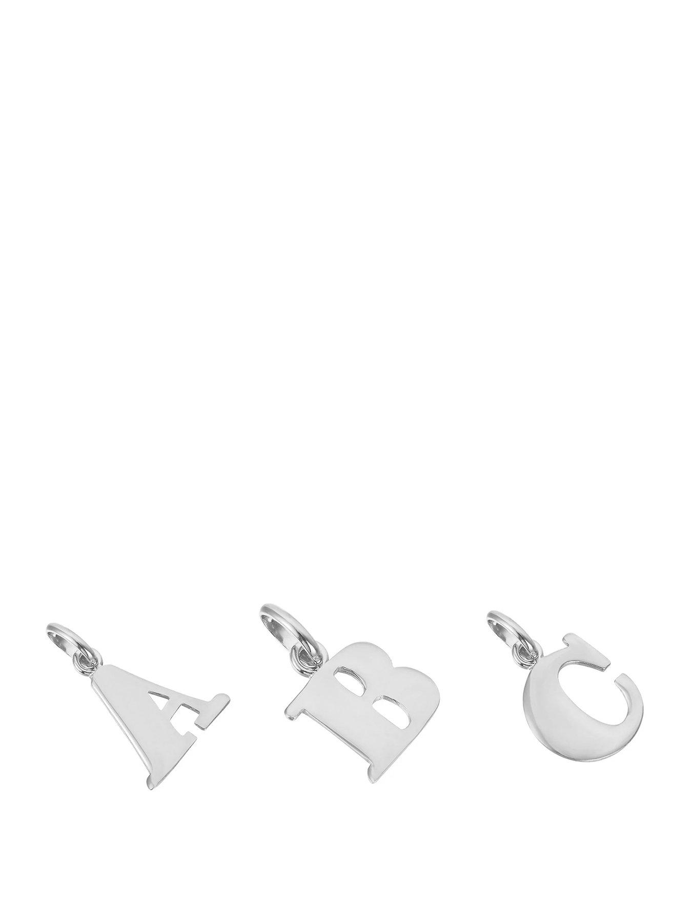 Seol + Gold Sterling Silver Alphabet Letter Charm Pendant