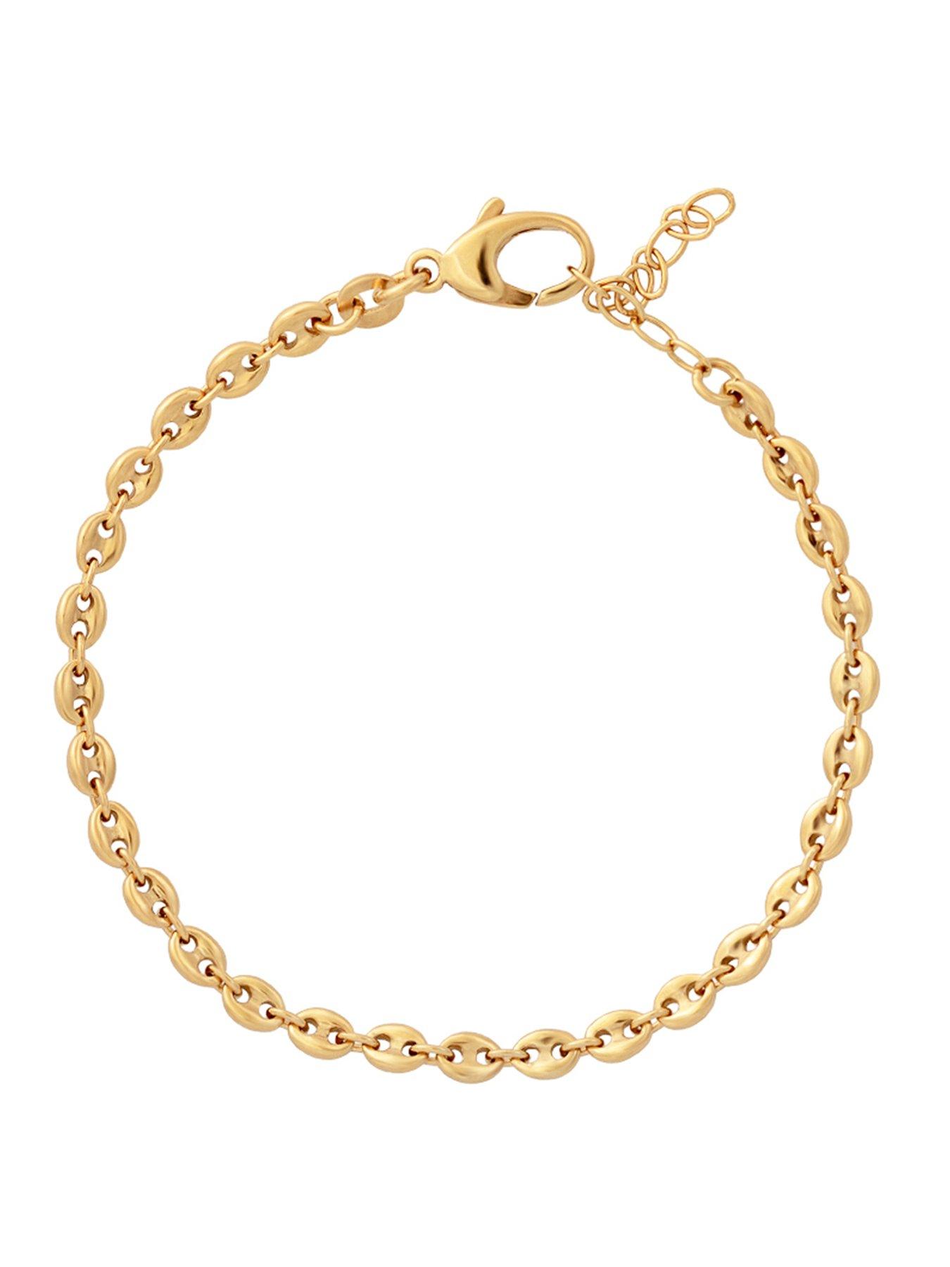 Seol + Gold 18ct Gold Plate Over Sterling Silver Coffee Bean Mariner Chain Bracelet