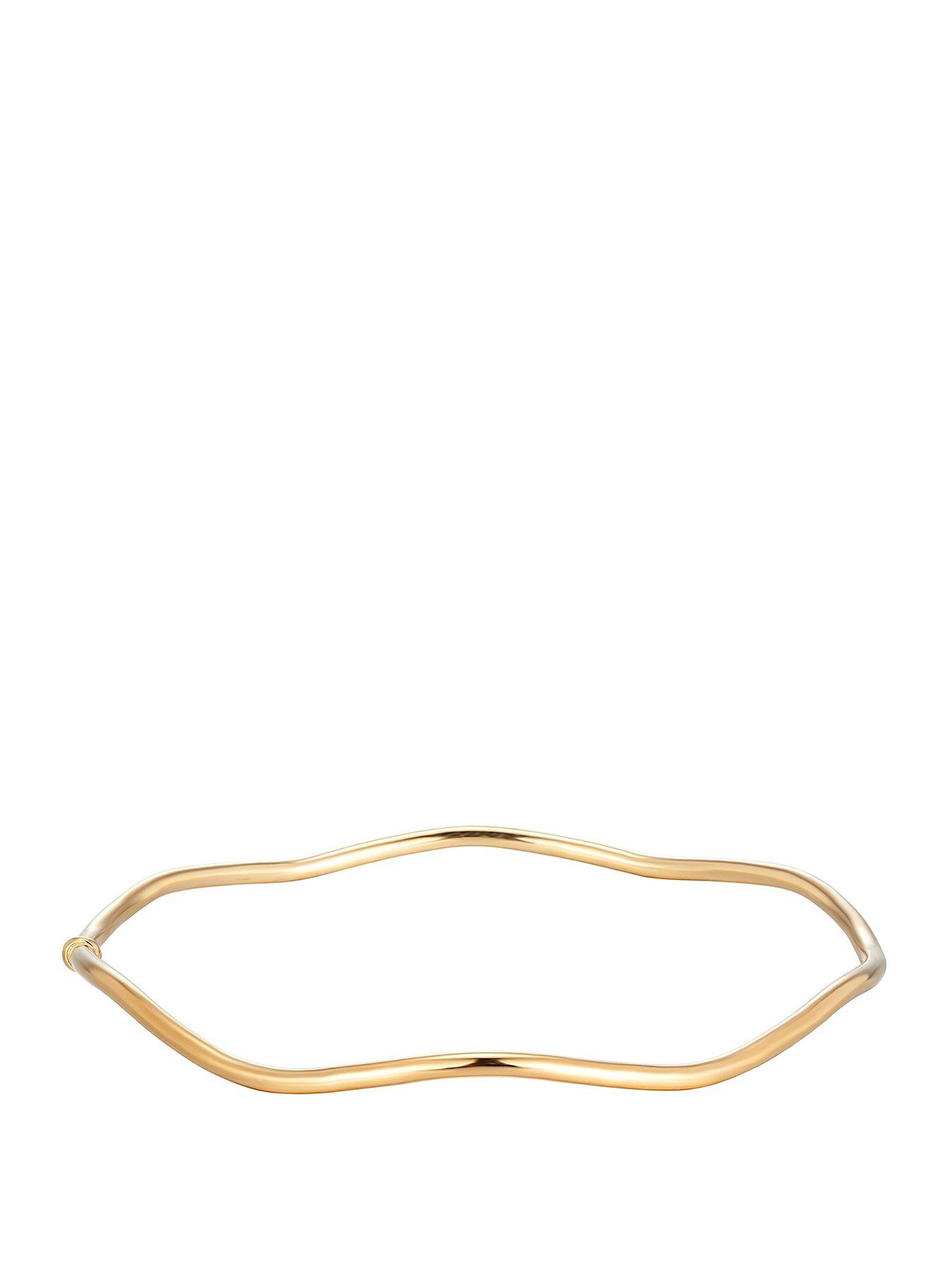 Seol + Gold 18ct Gold Plate Over Sterling Silver Wavy Bangle