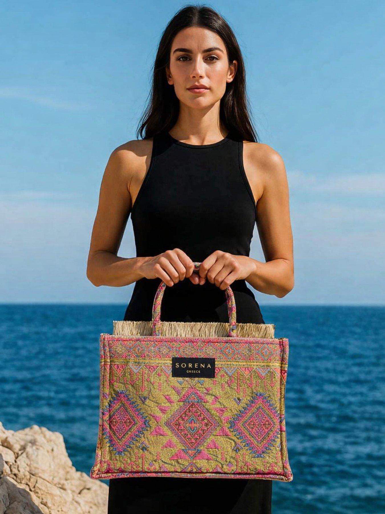 Sorena Nisiotissa Medium Tote Bag, Pink/Gold, Women