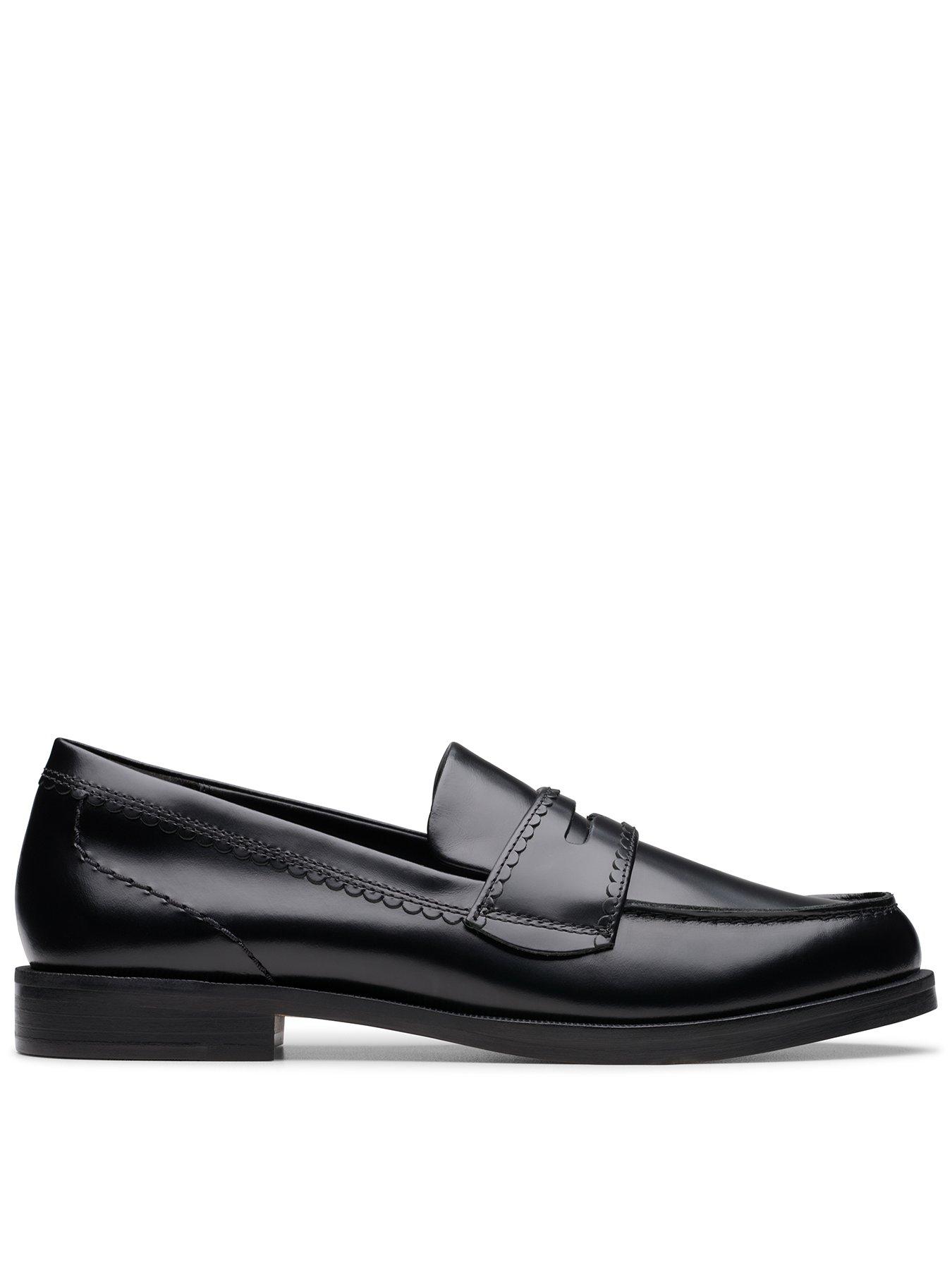 Clarks Straven Edge Shoes - Black Leather
