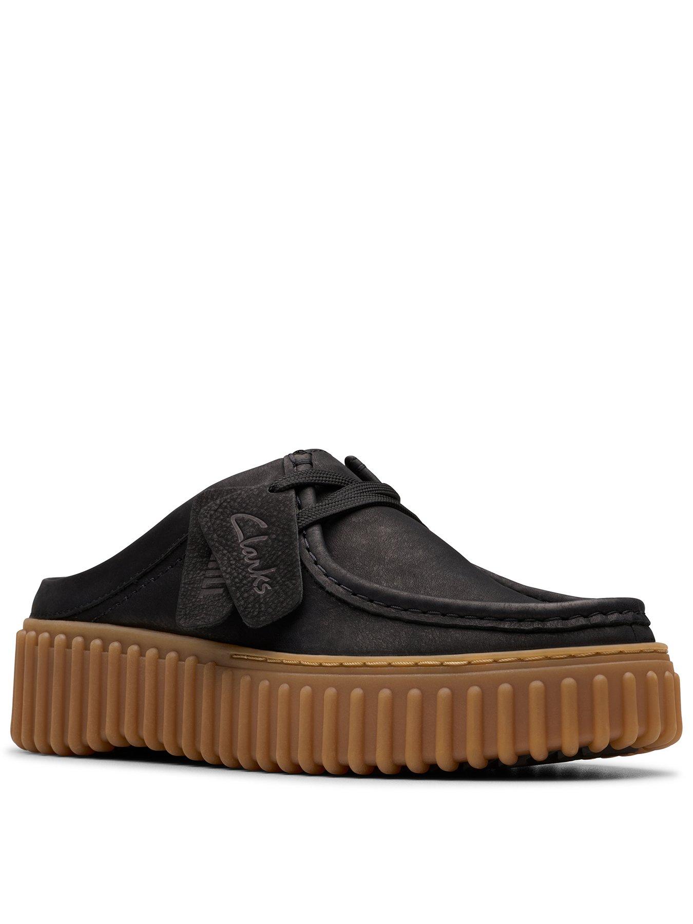 Clarks Torhill Mule Shoes - Black Nubuck
