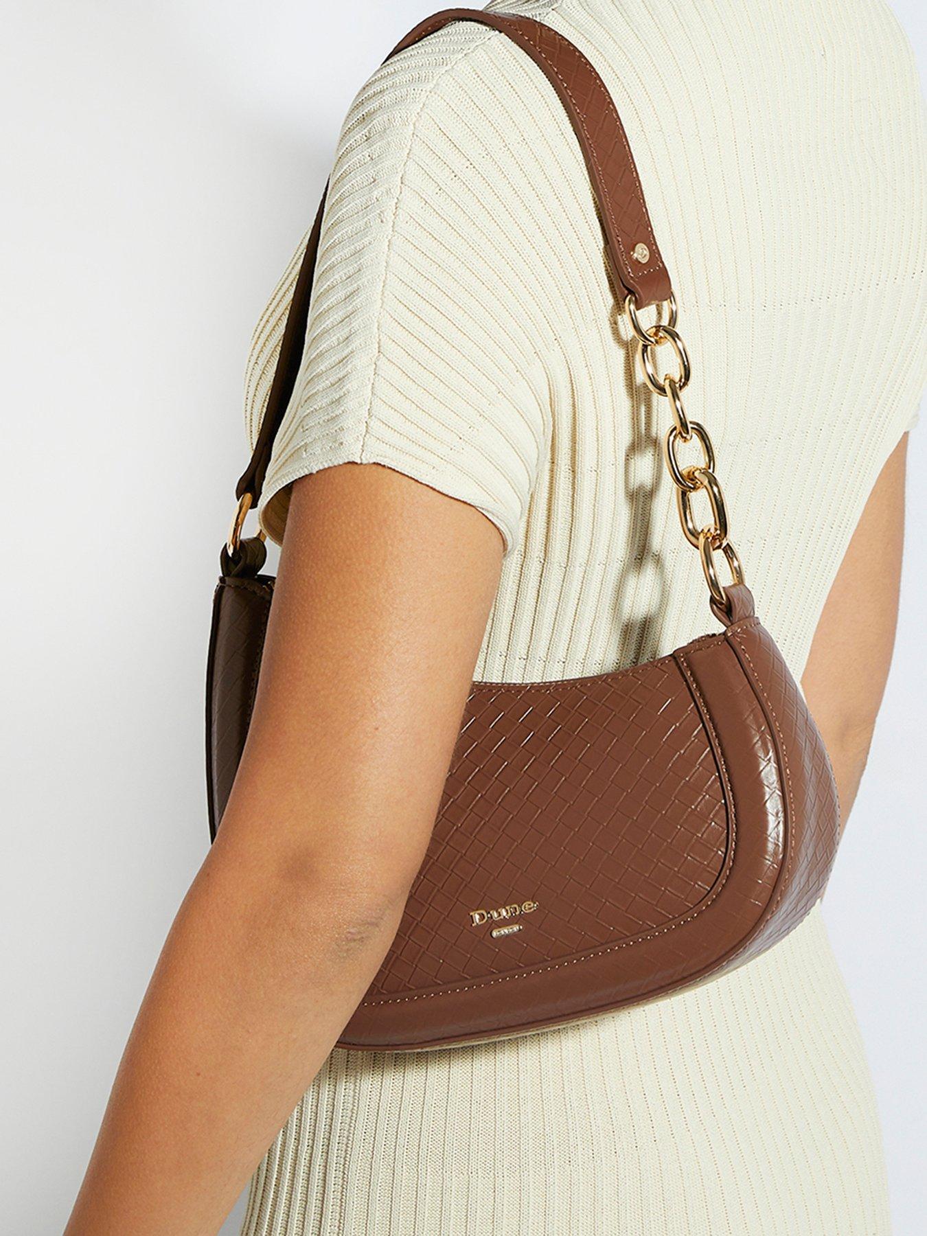 Dune London Direction Chain Detail Shoulder Bag - Brown
