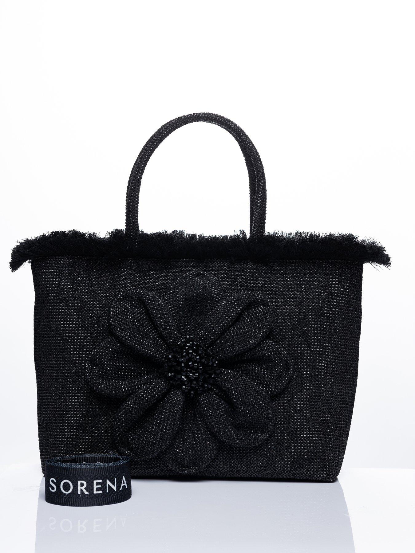 Image 2 of 4 of Sorena Falbala Beach Bag Black
