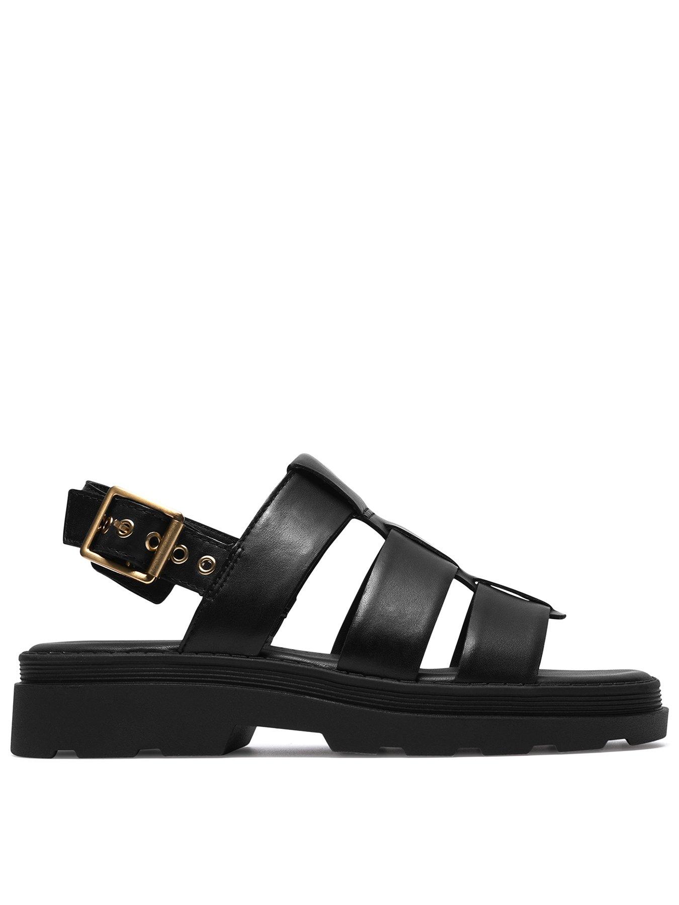 Clarks Orinoco3 Strap Leather Sandals - Black