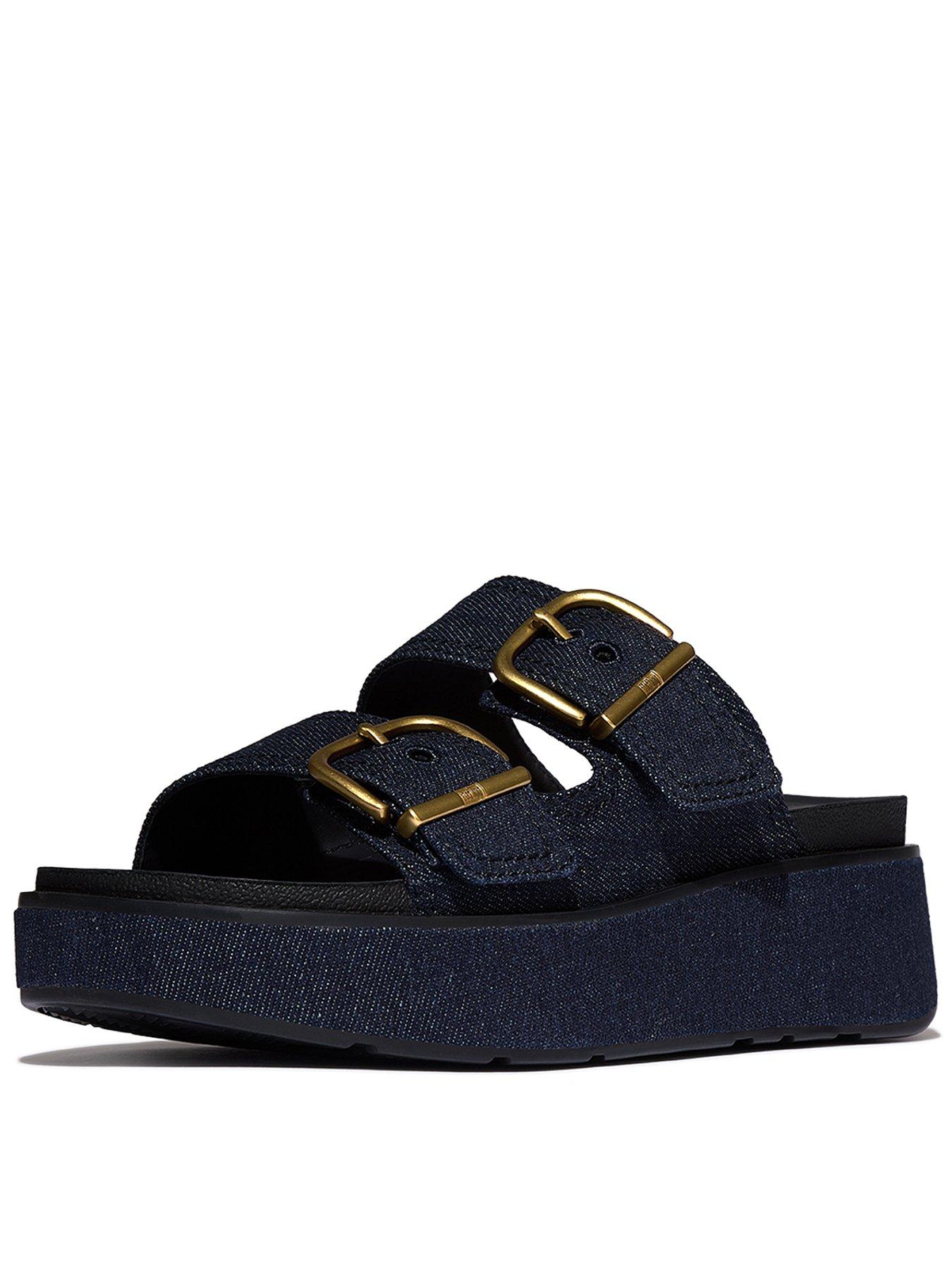 FitFlop Gen-ff Max Buckle Two-bar Denim Slides - Dark Denim