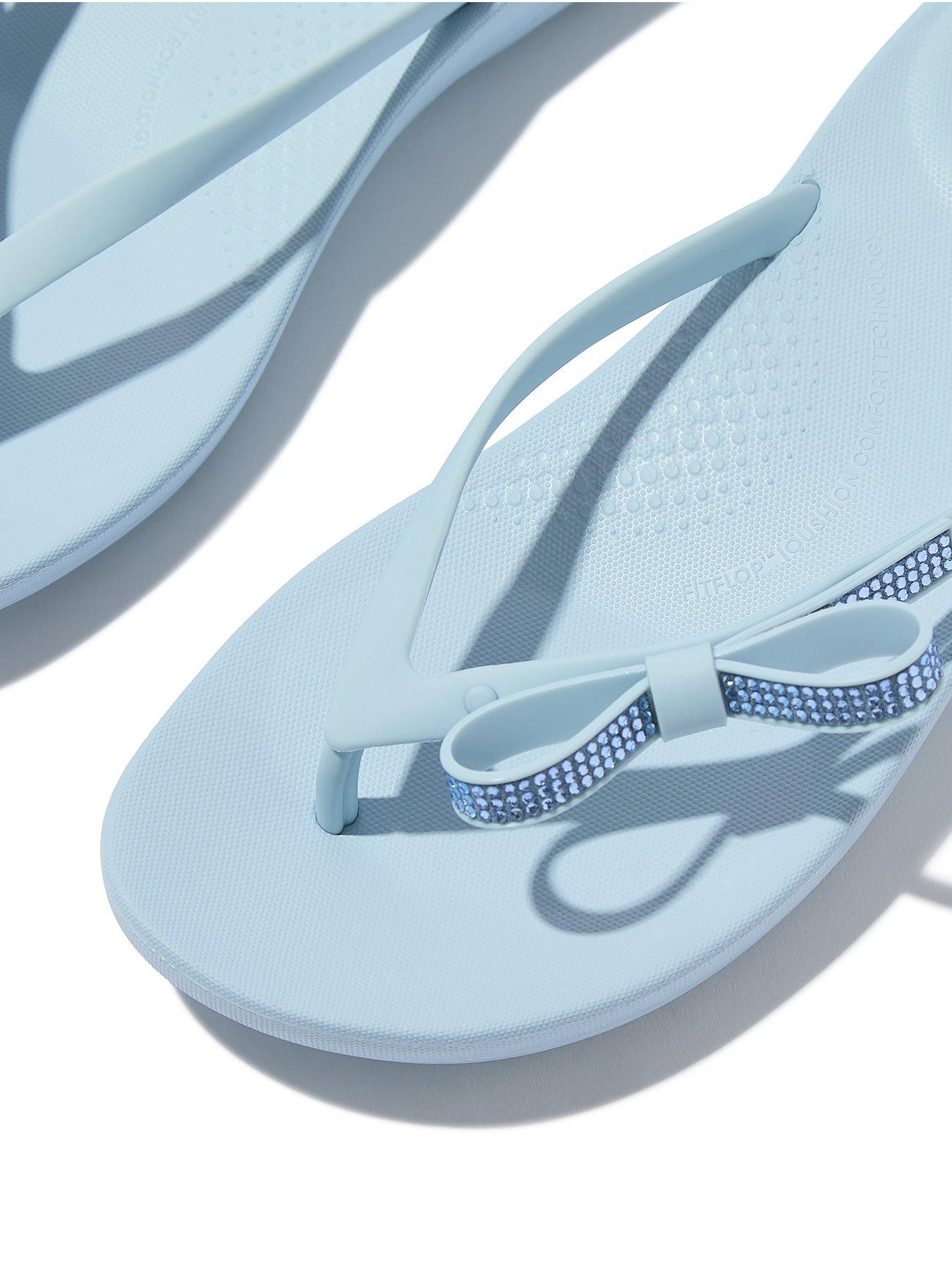 Image 4 of 5 of FitFlop Iqushion Glitz-bow Flip-flops - Cloudy Blue