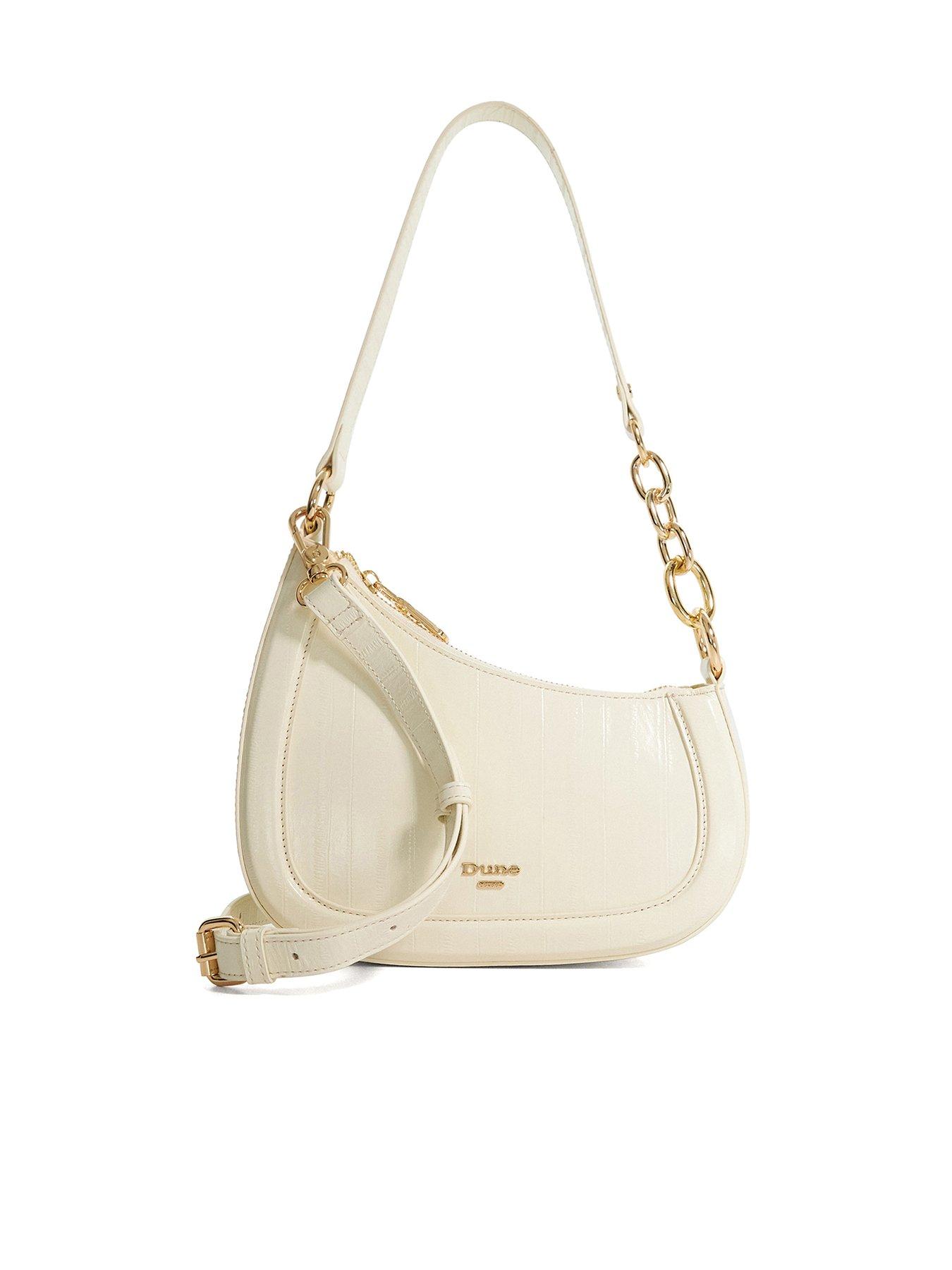 Dune London Direction Chain Detail Shoulder Bag - Ecru