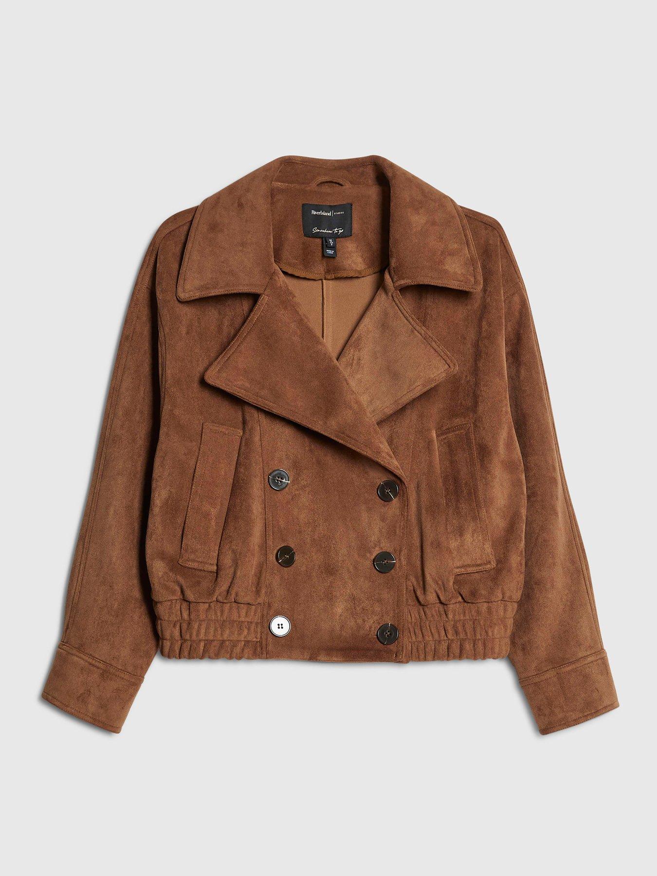 Image 5 of 6 of River Island Suedette Dropped Bomber