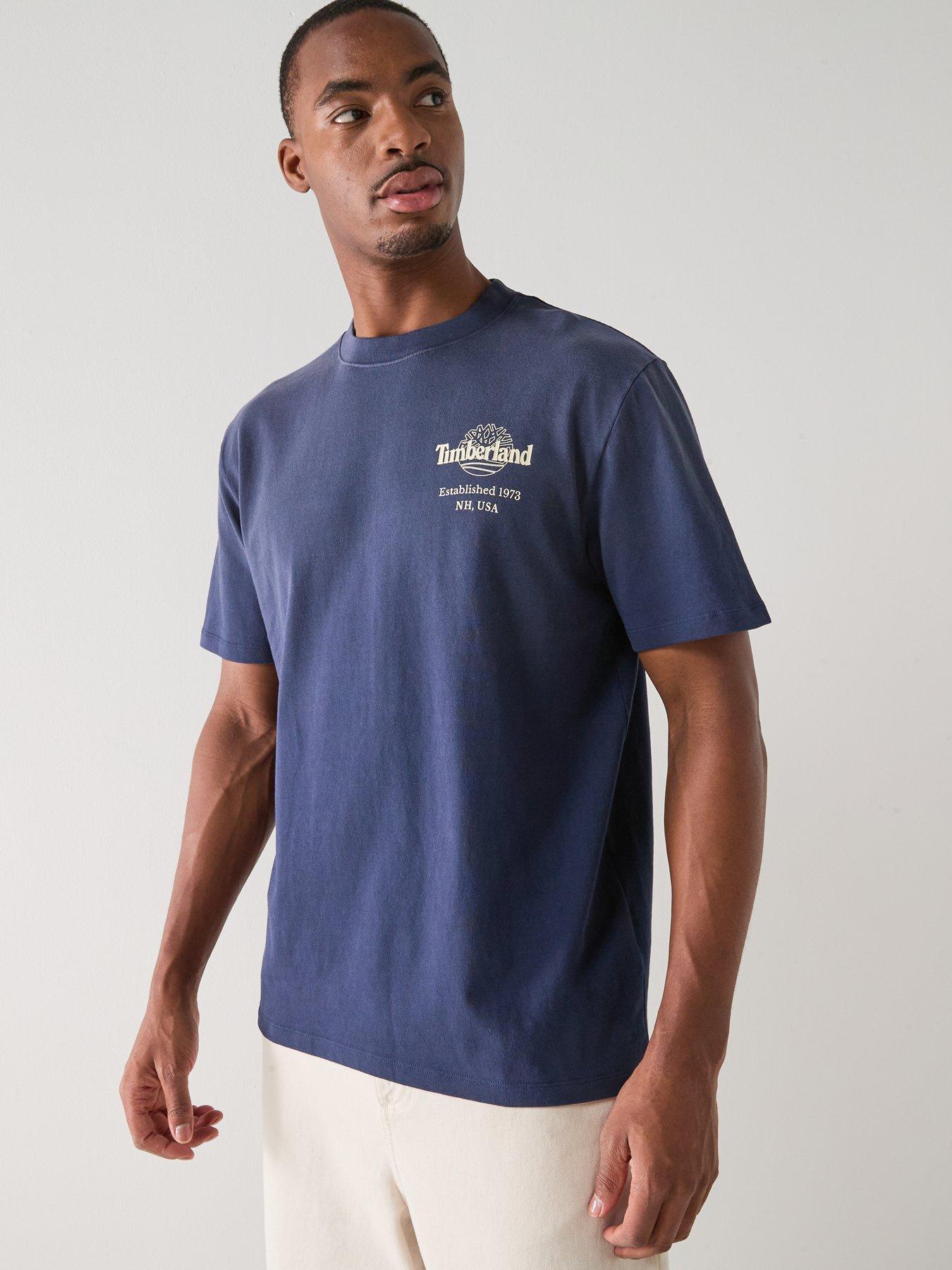 Timberland Sunfaded Back Tree Logo T-shirt - Navy | Very